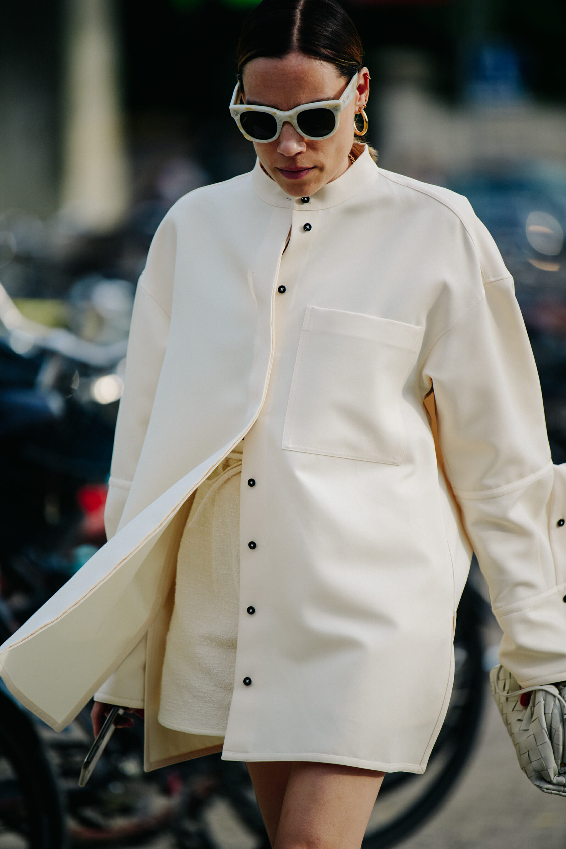 Woman wearing white dress