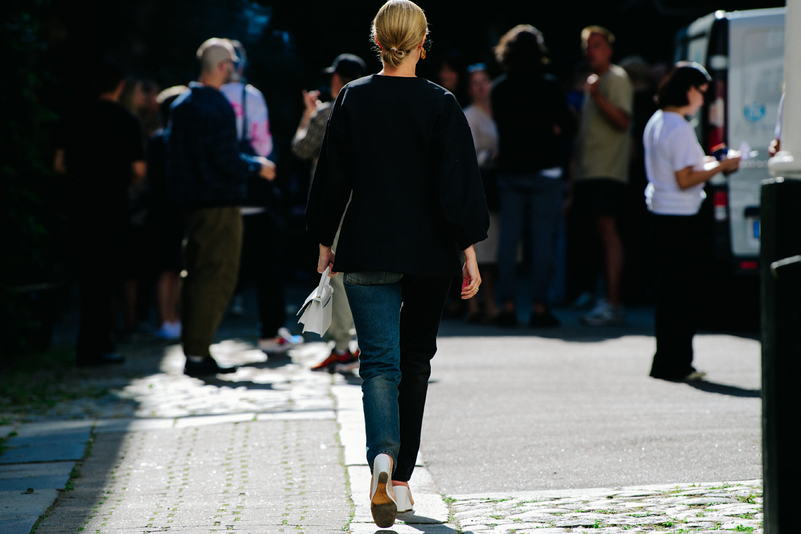 Woman wearing denim jeans