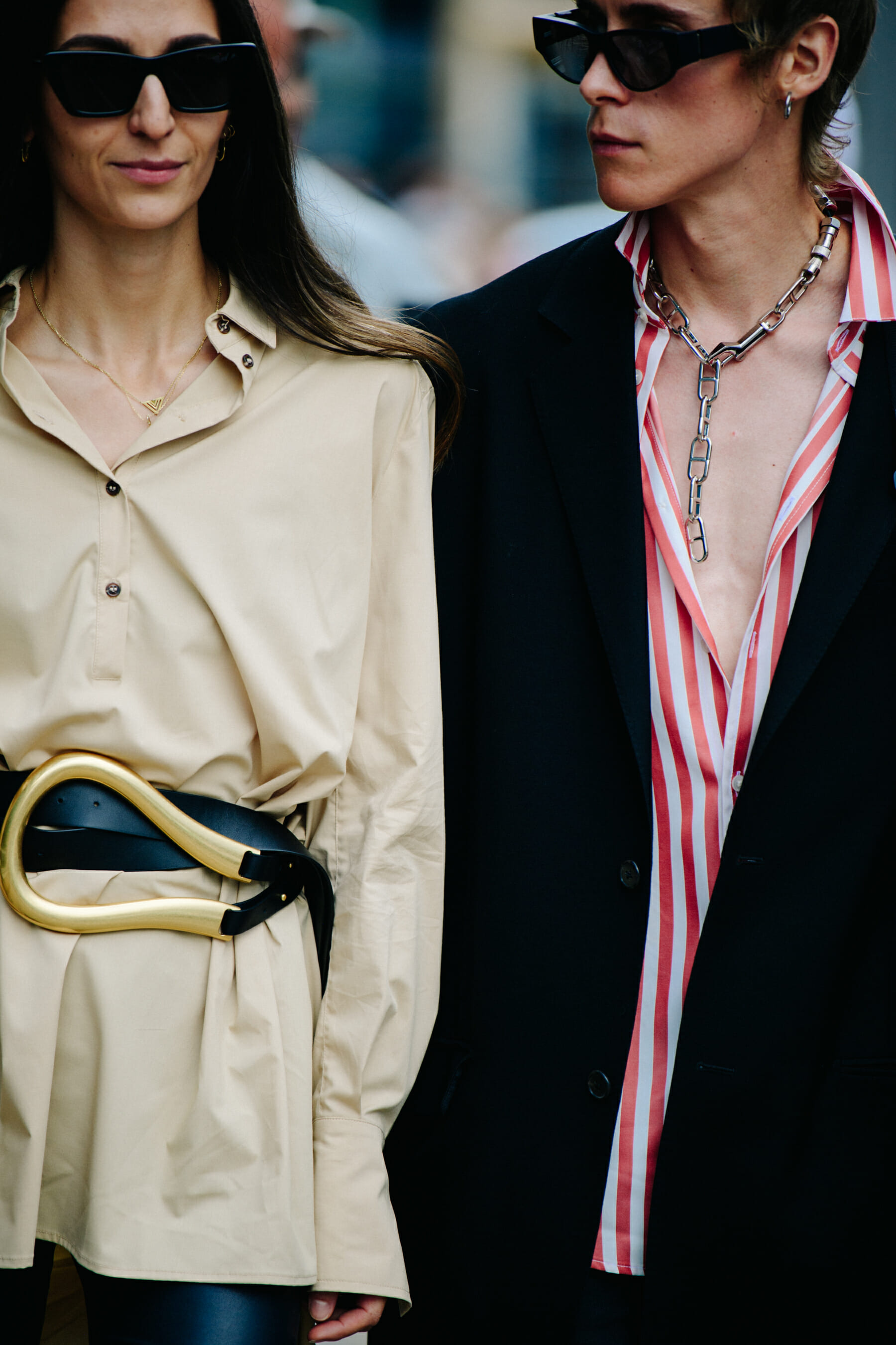 Couple wearing dark sunglasses