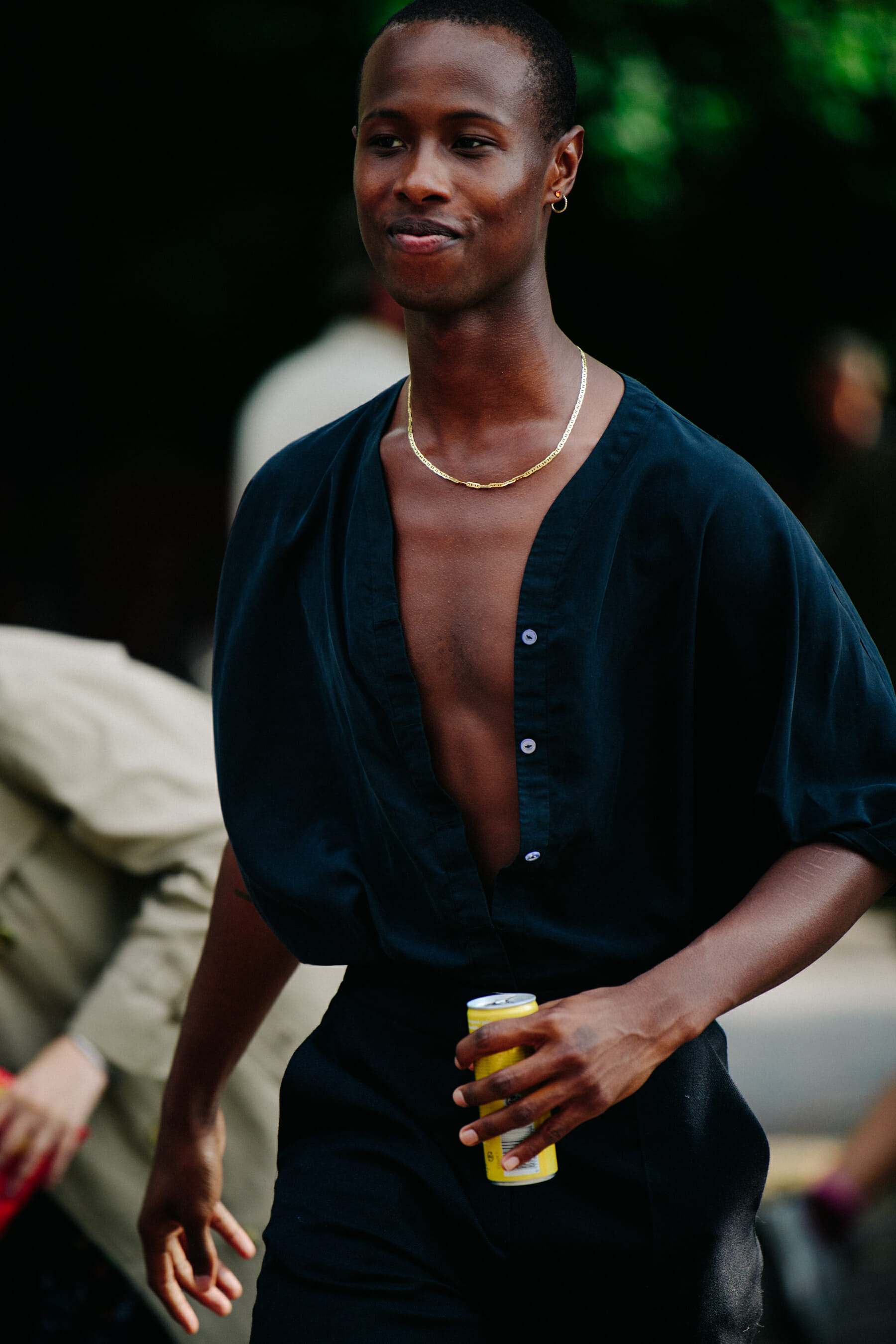 Man wearing dark top