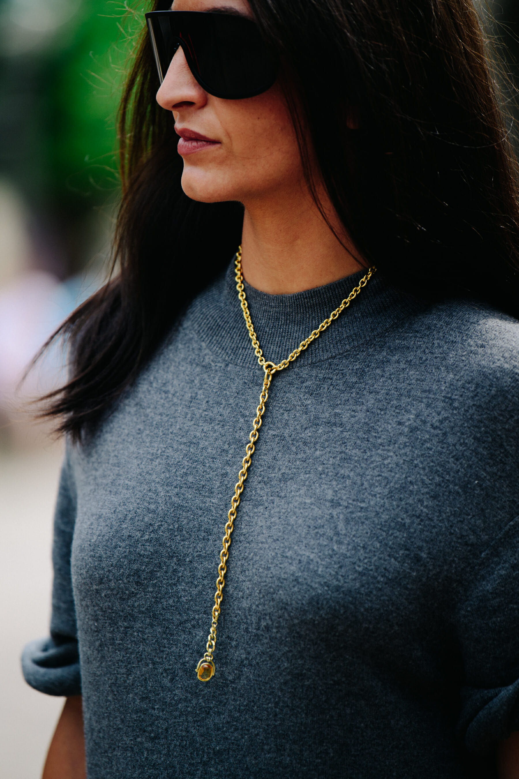 Woman wearing gold chain