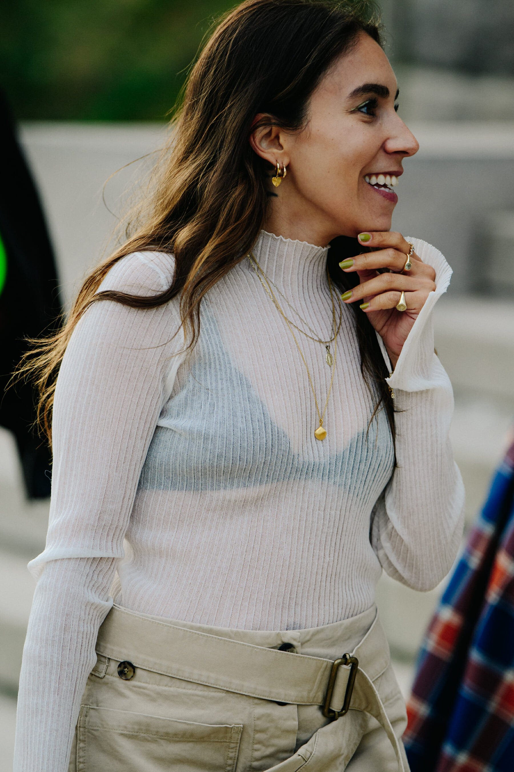 Woman wearing white top