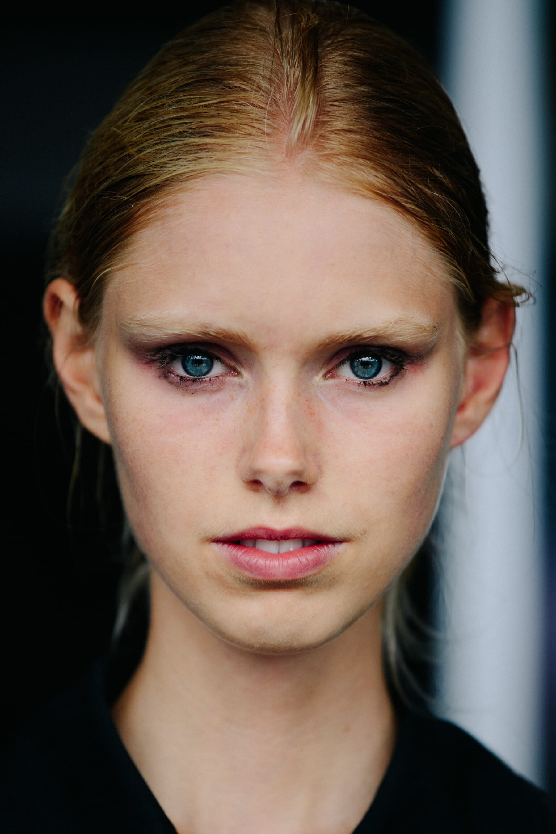 Portrait of model with blue eyes