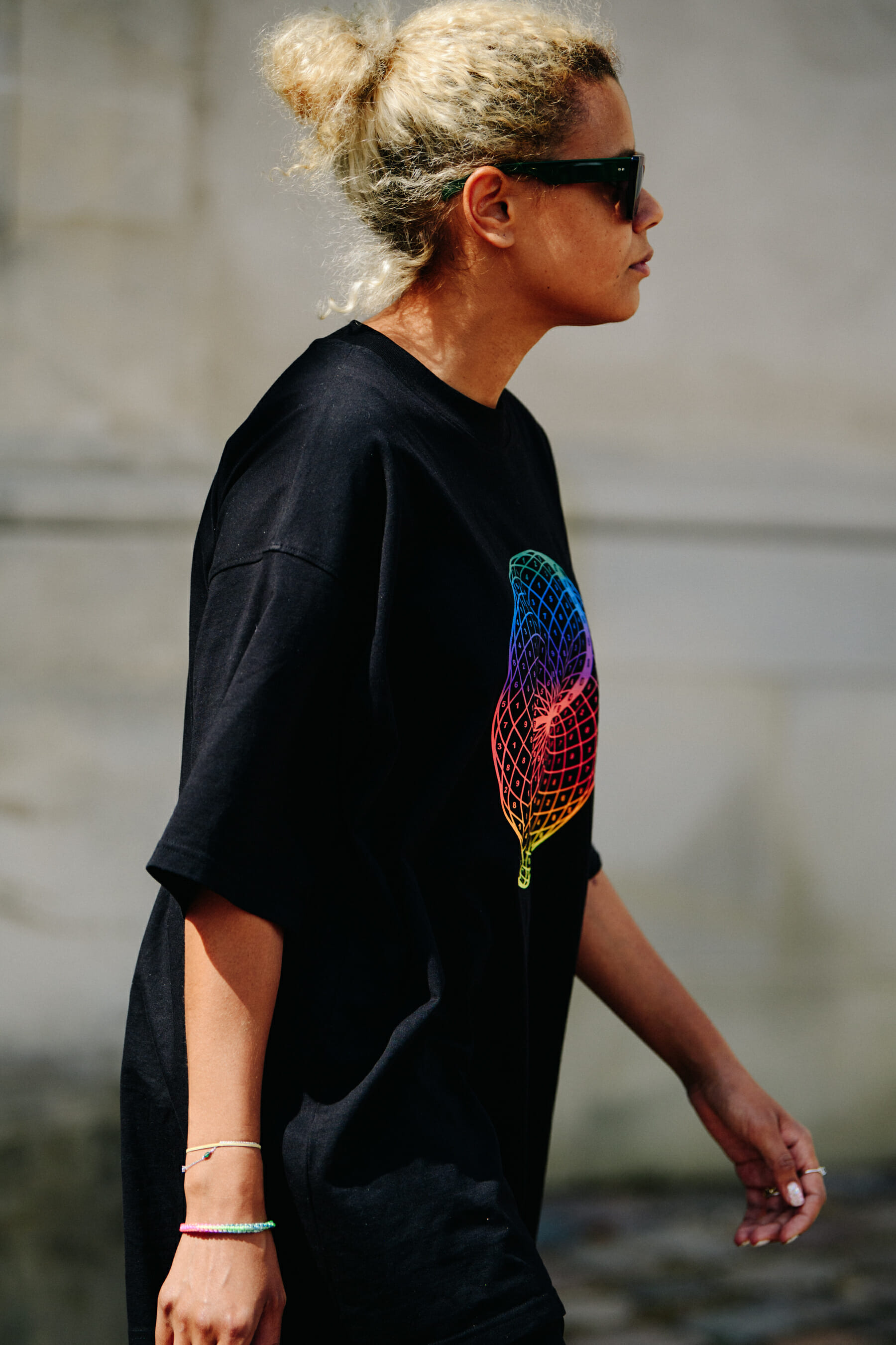 Woman wearing black jumper