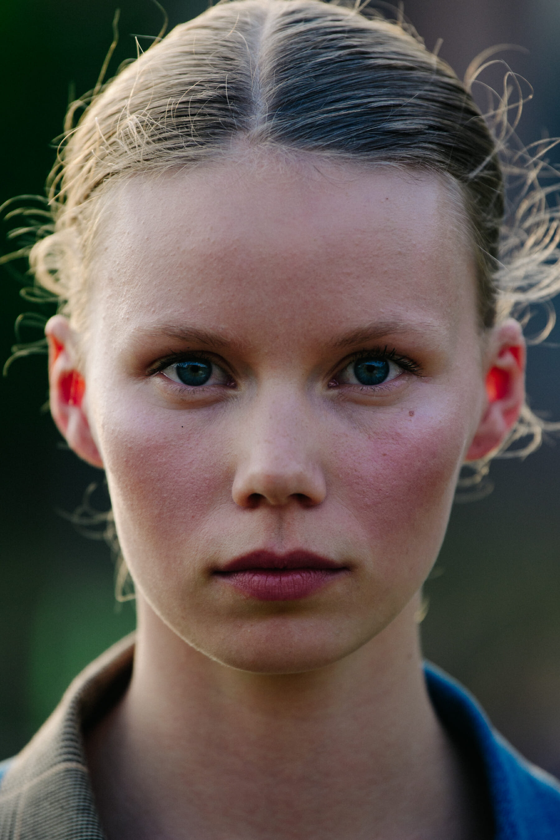 Portrait of model with blue eyes