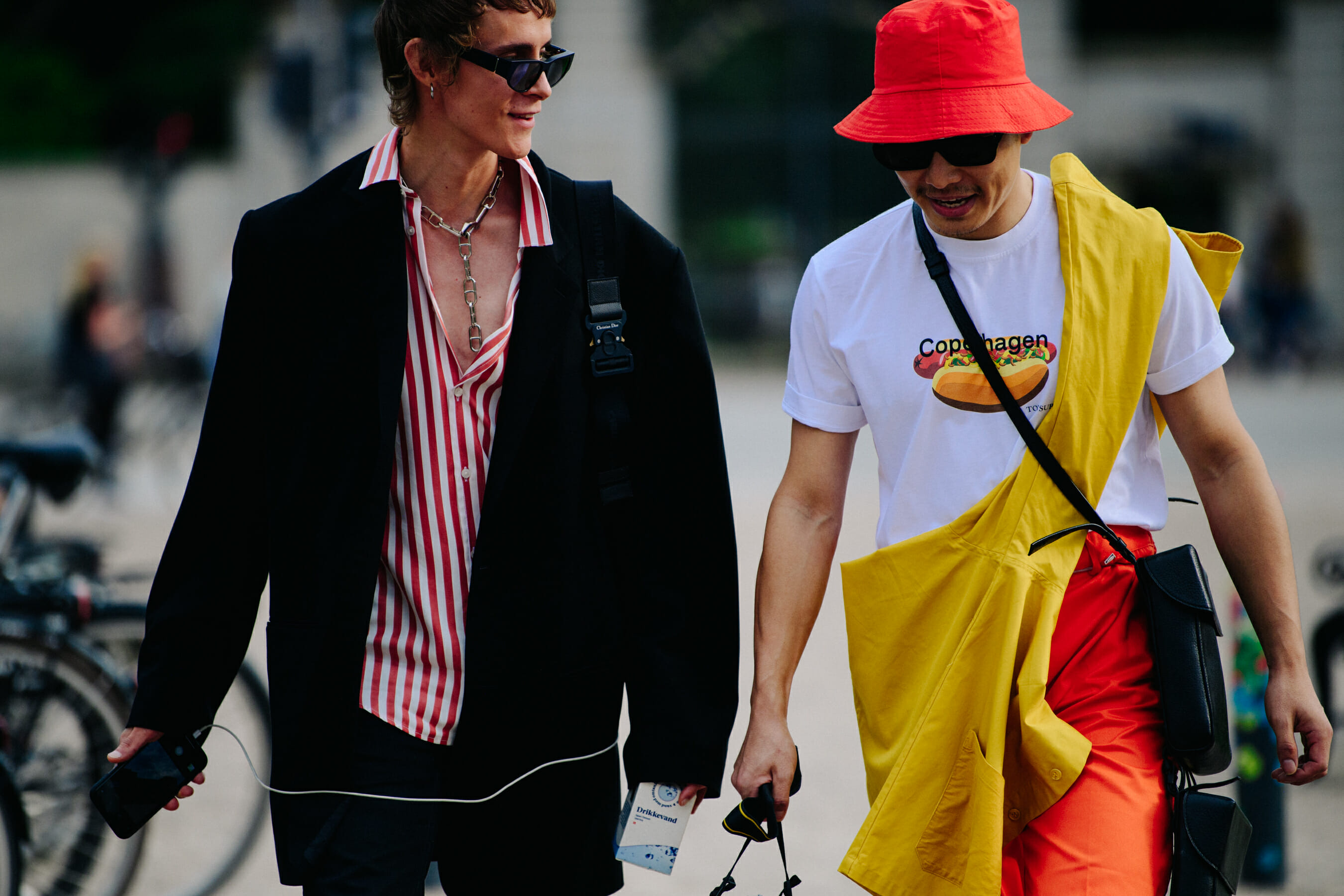 Men wearing orange