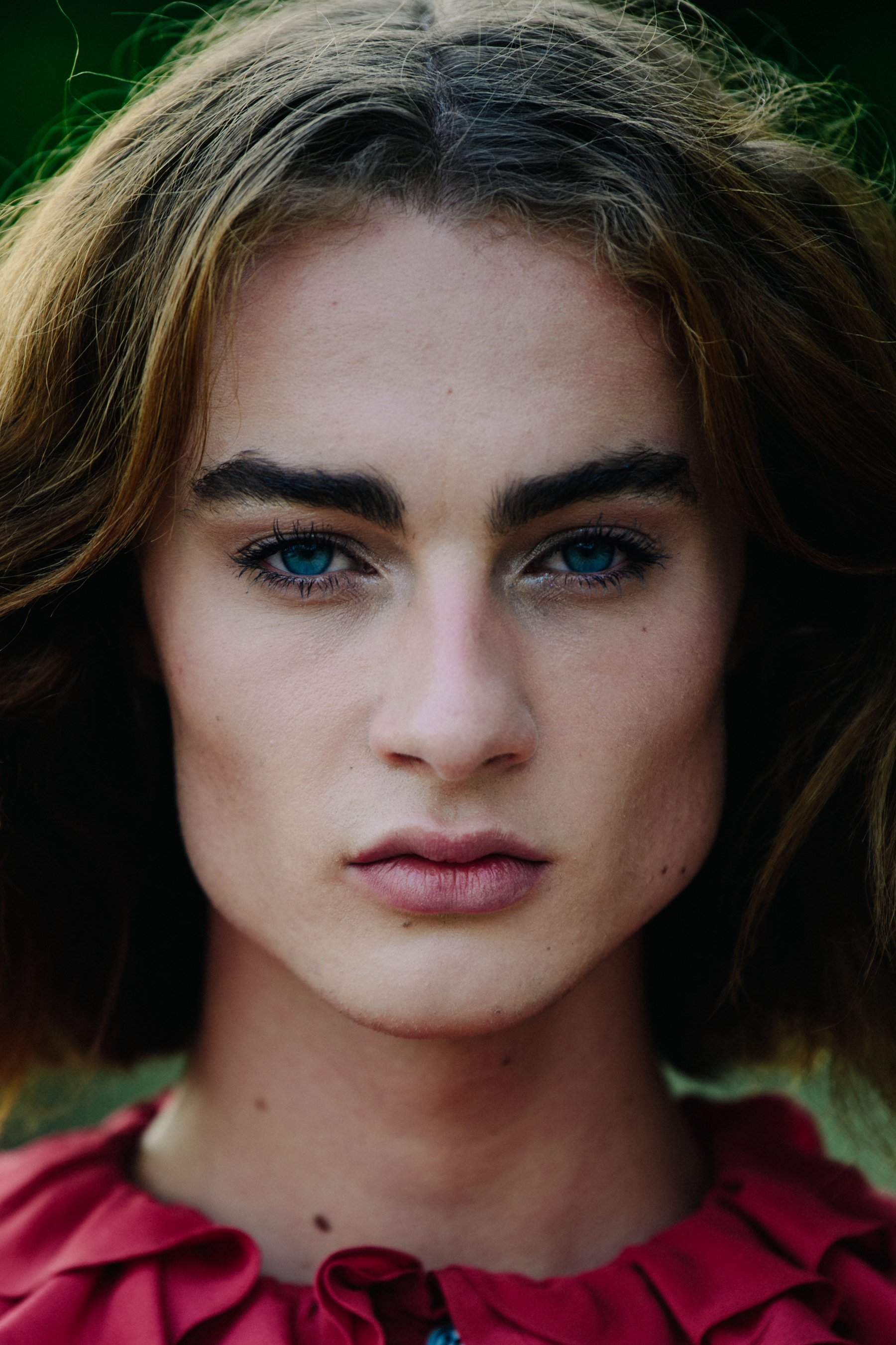 Portrait of model with blue eyes