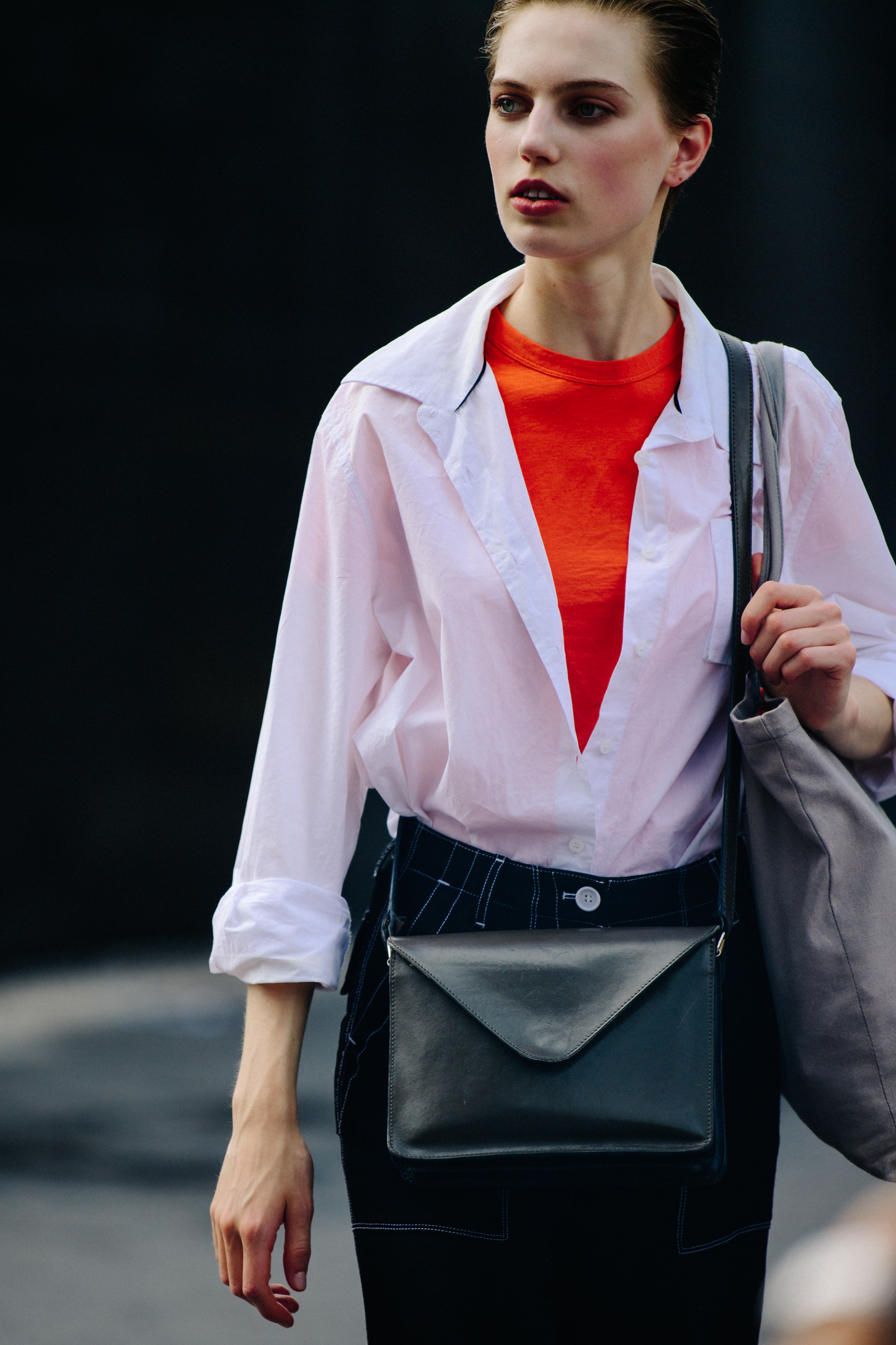 Woman wearing white shirt