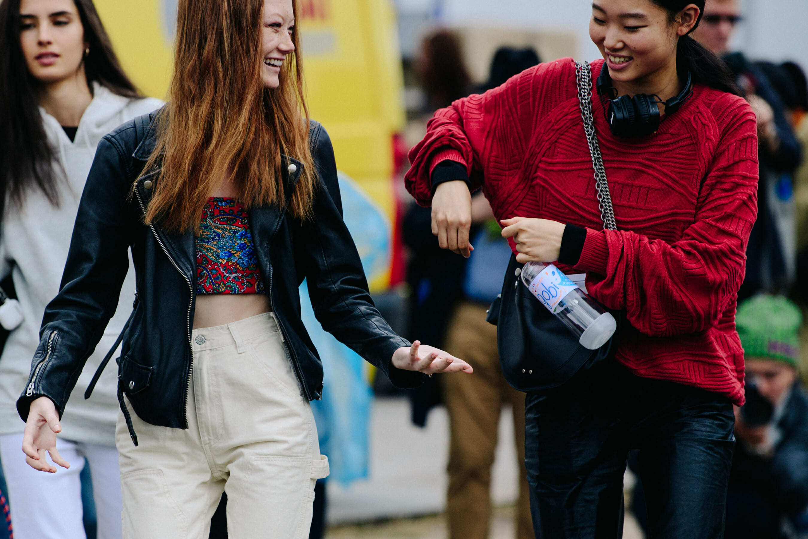 Two models after show