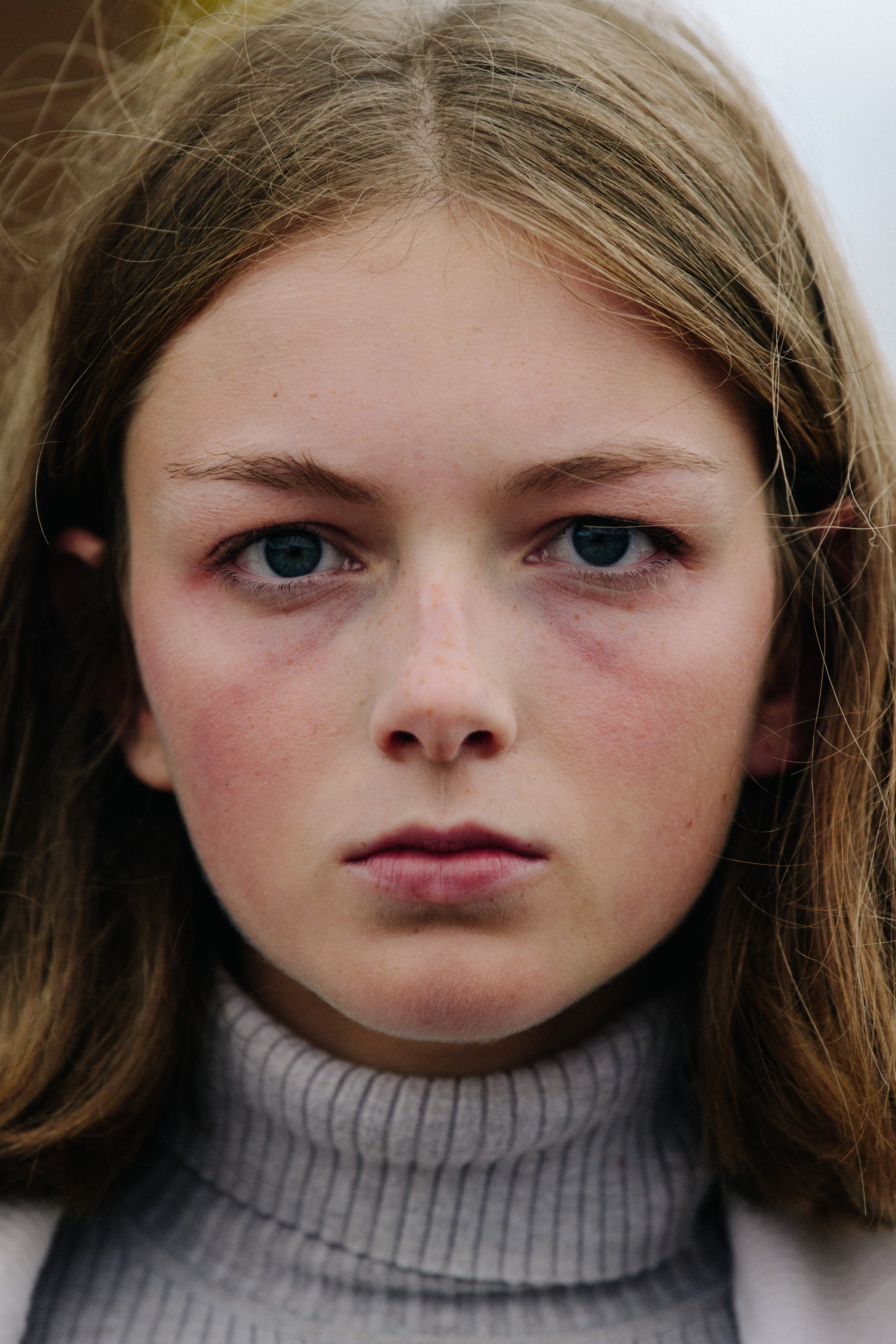 Portrait of model with blue eyes