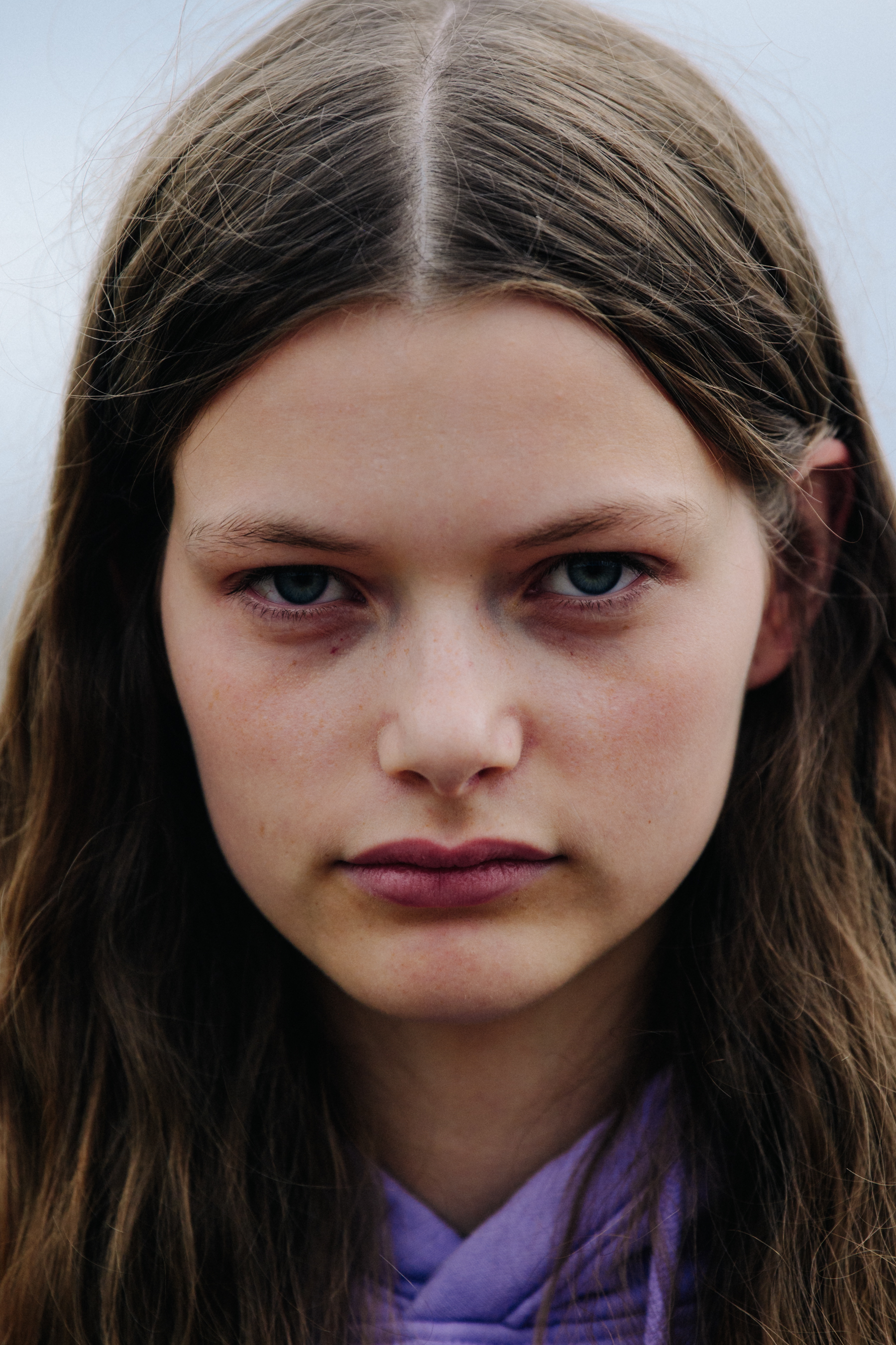 Portrait of model with blue eyes
