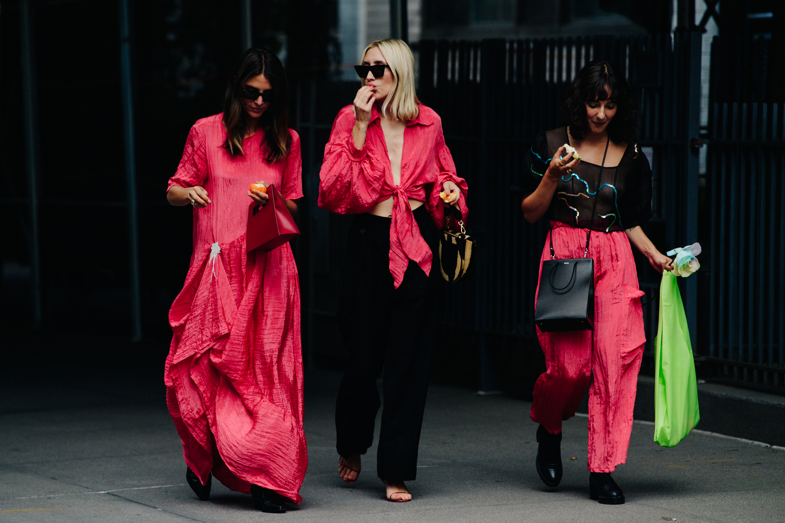Women wearing pink