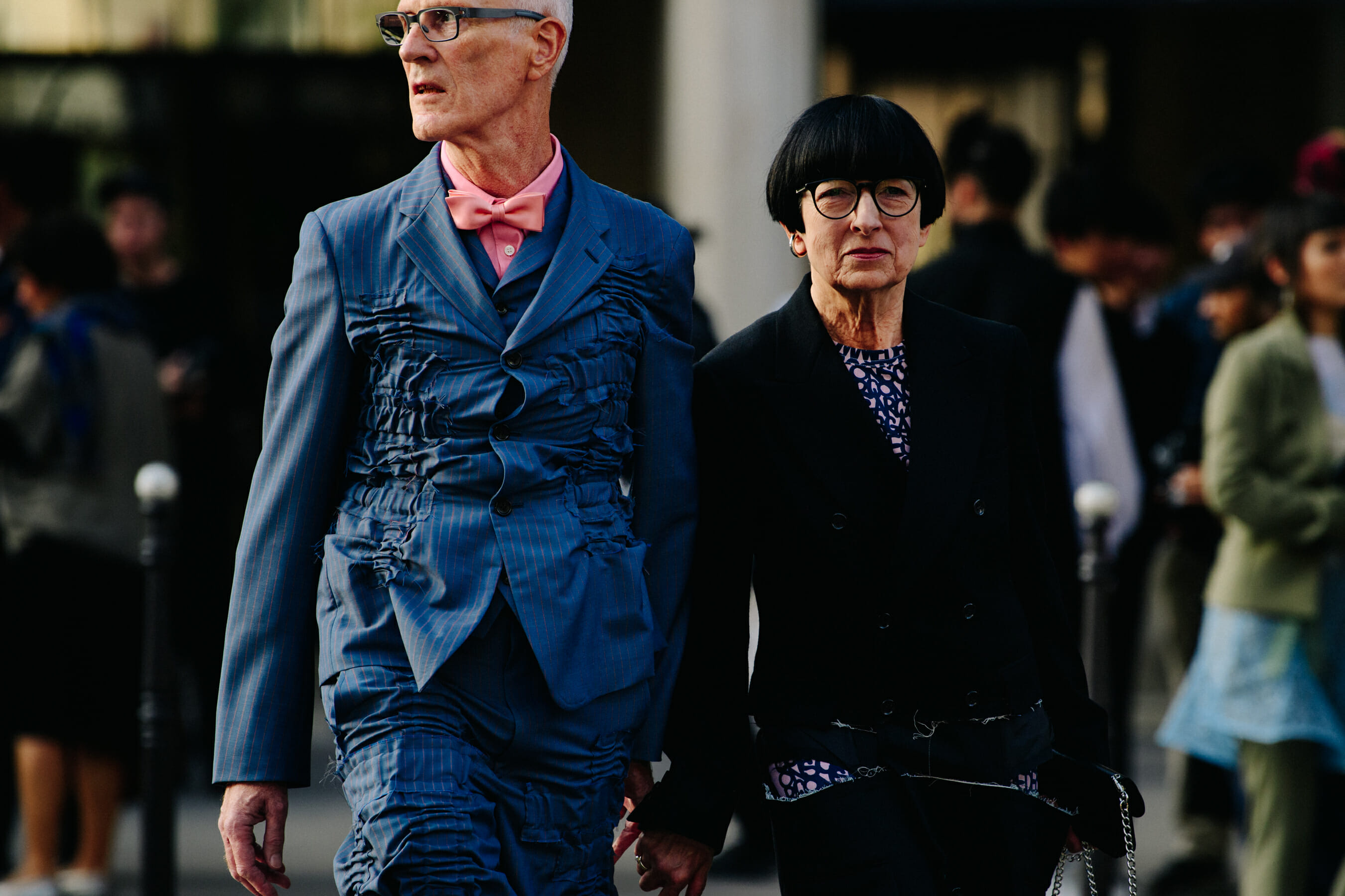 Couple wearing interesting suit