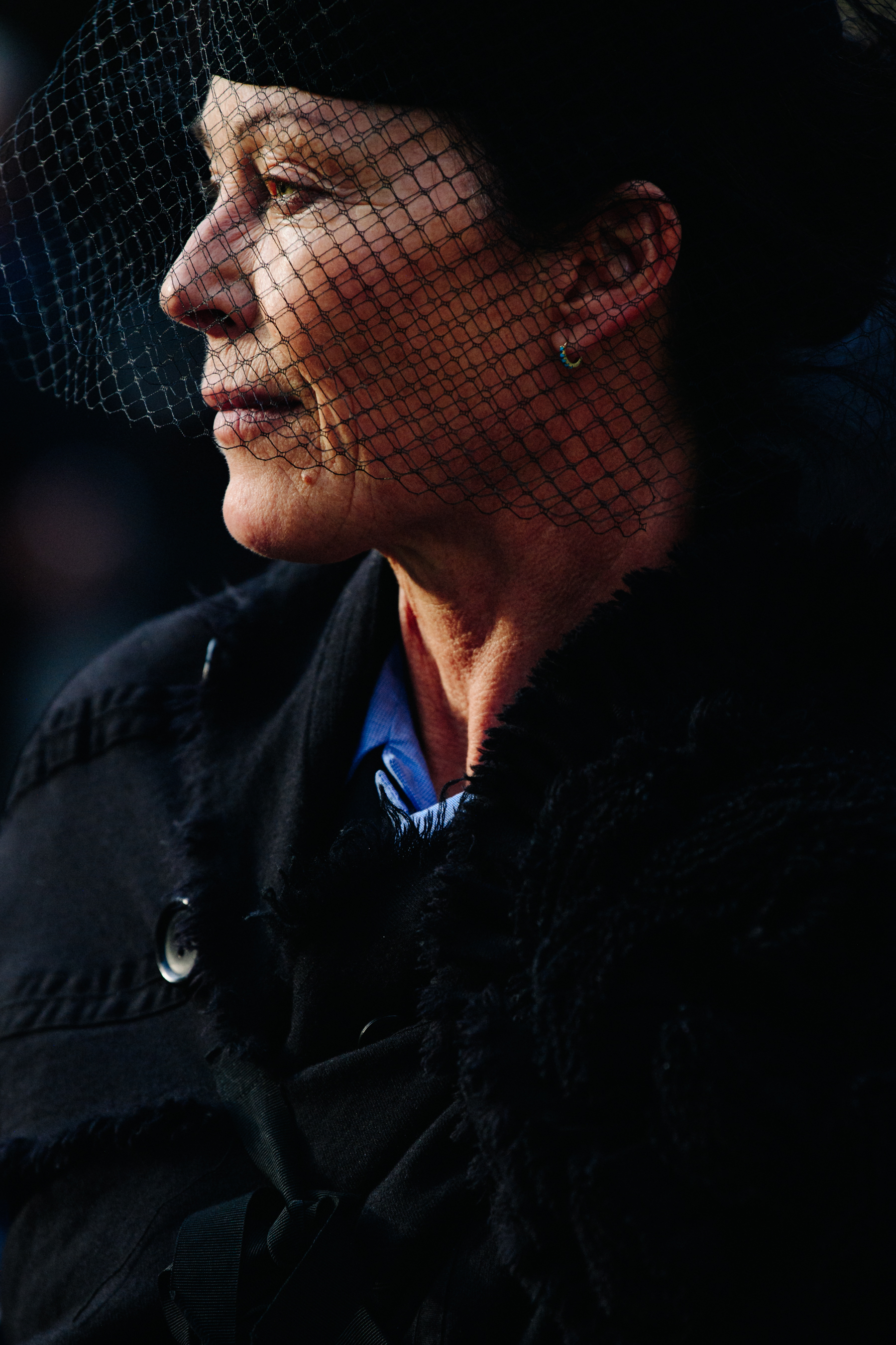 Woman wearing black veil