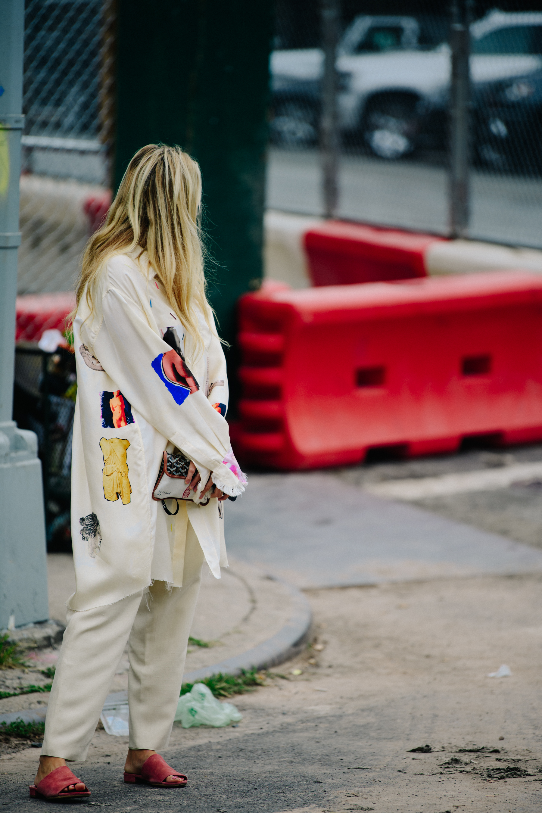 Woman wearing white outfit