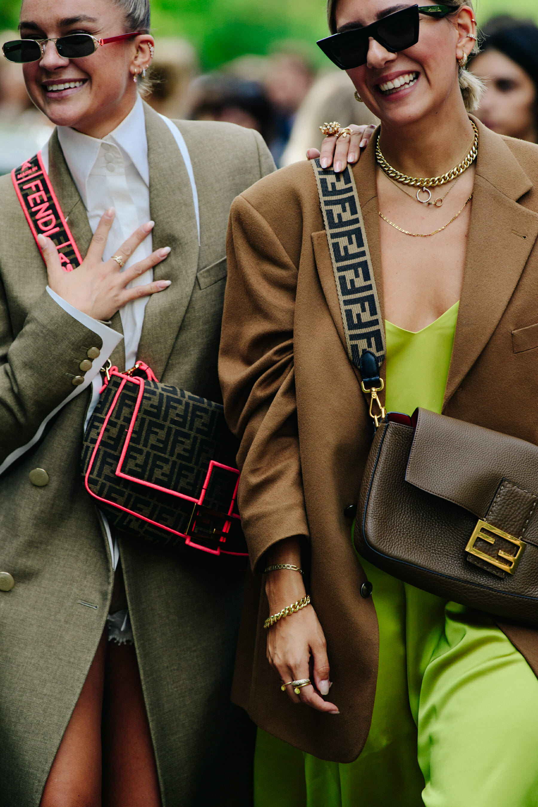 Two women wearing Fendi
