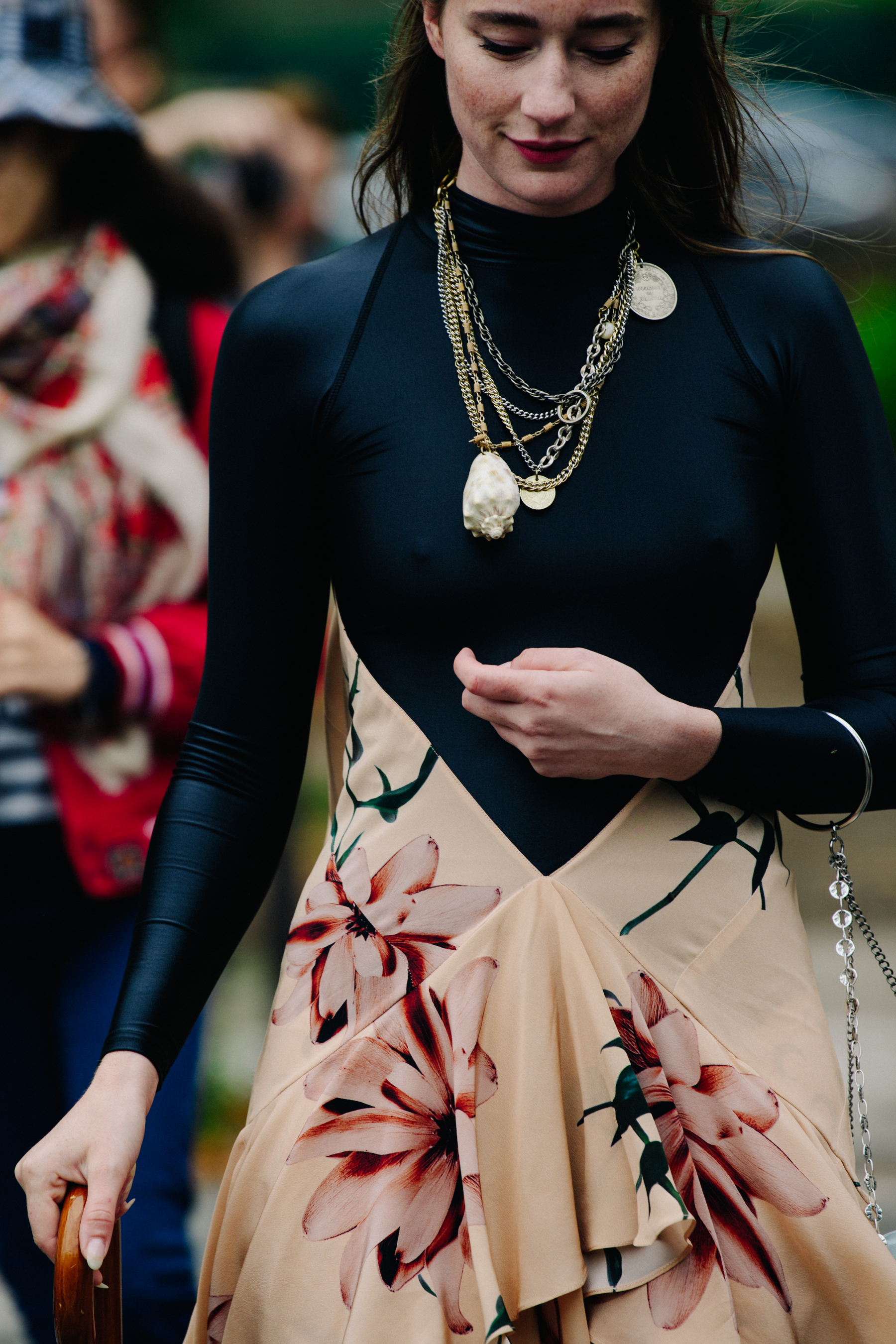 Woman wearing floral dress