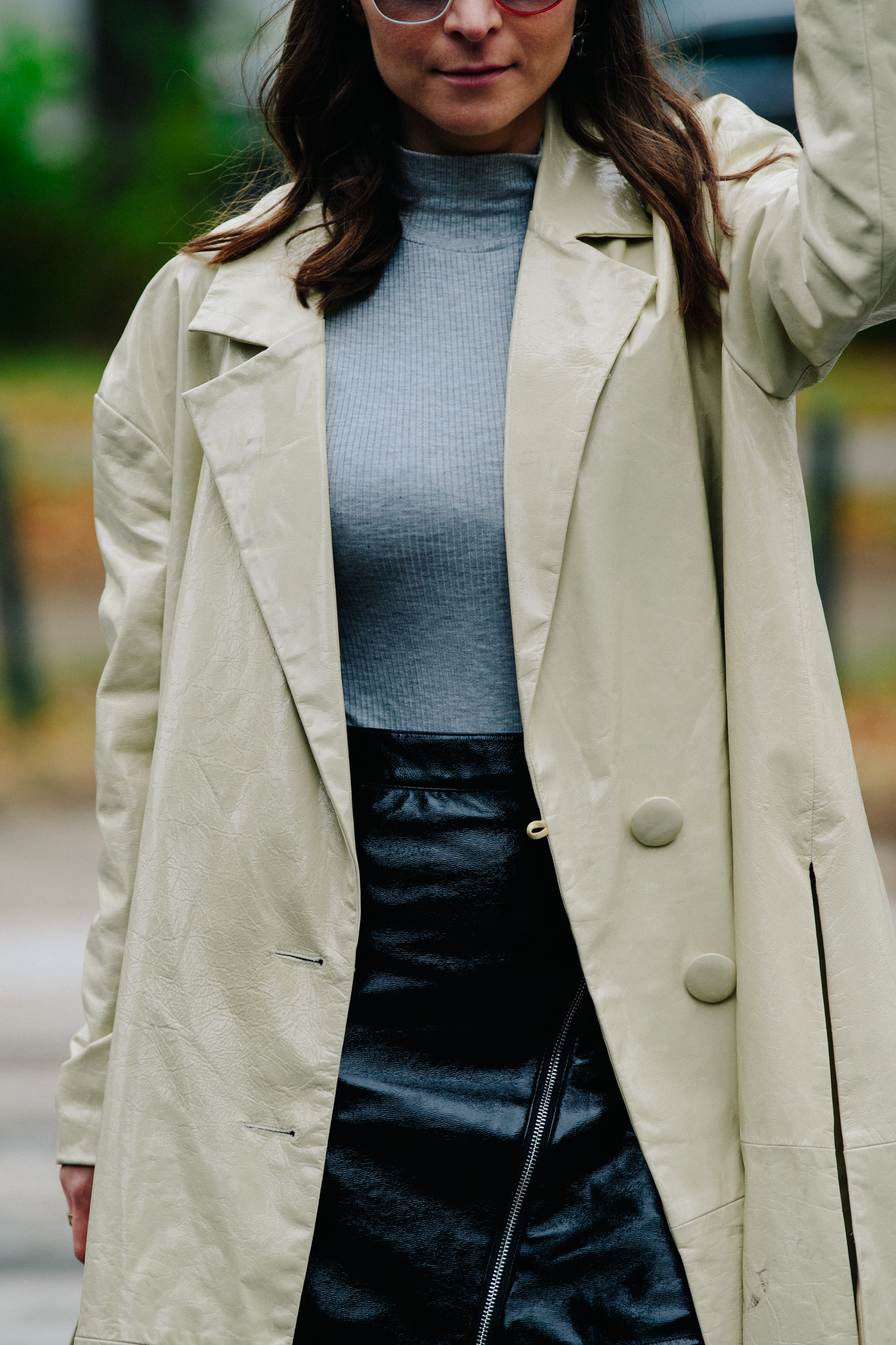 Woman wearing white coat