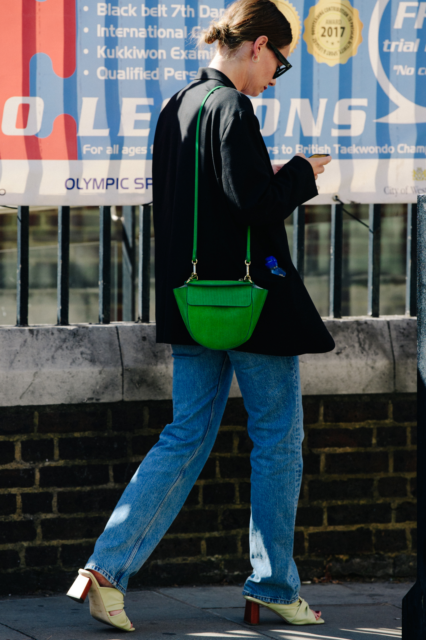 Woman wearing denim jeans