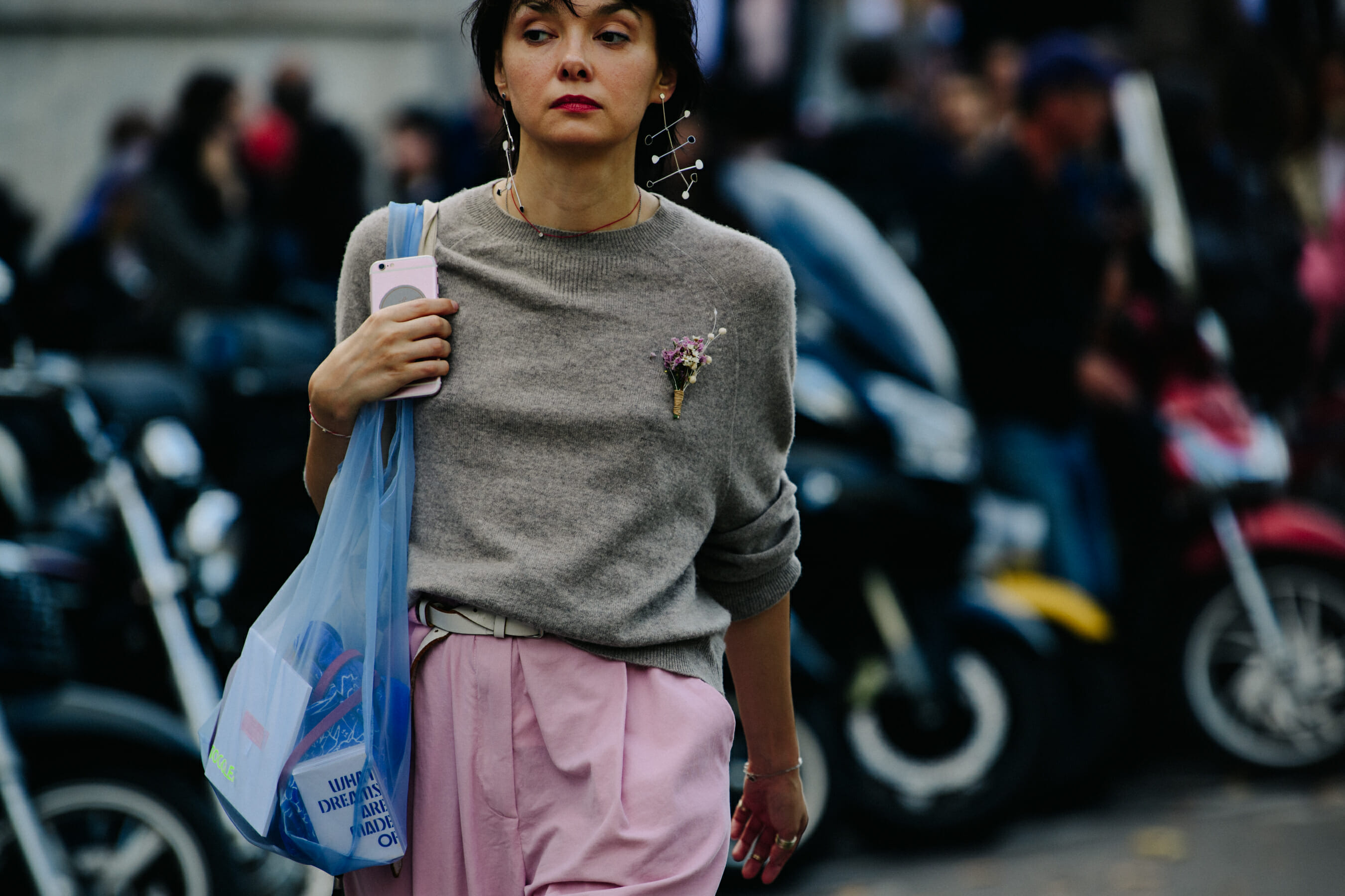 Woman wearing pink pants
