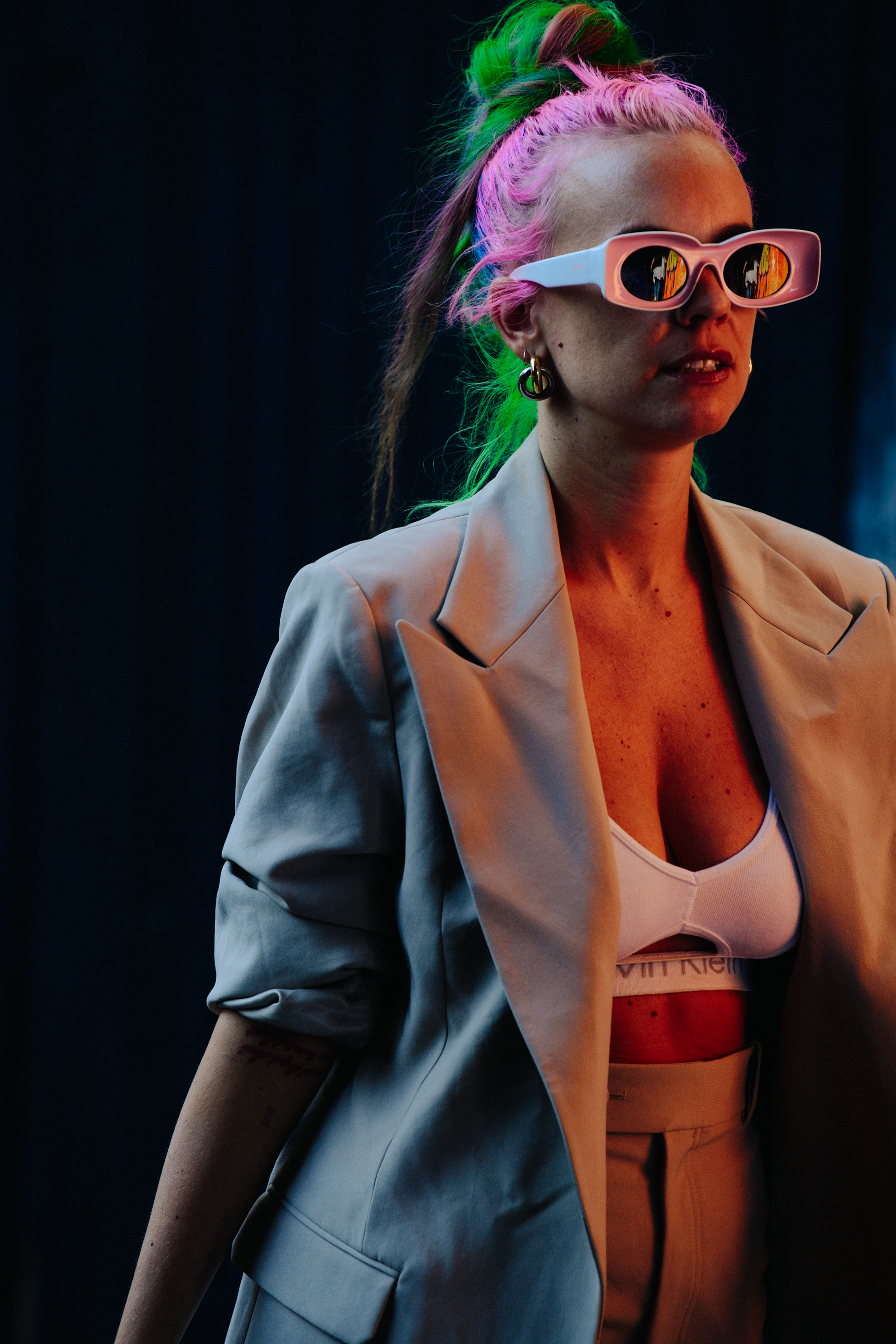 Woman wearing Calvin Klein bra