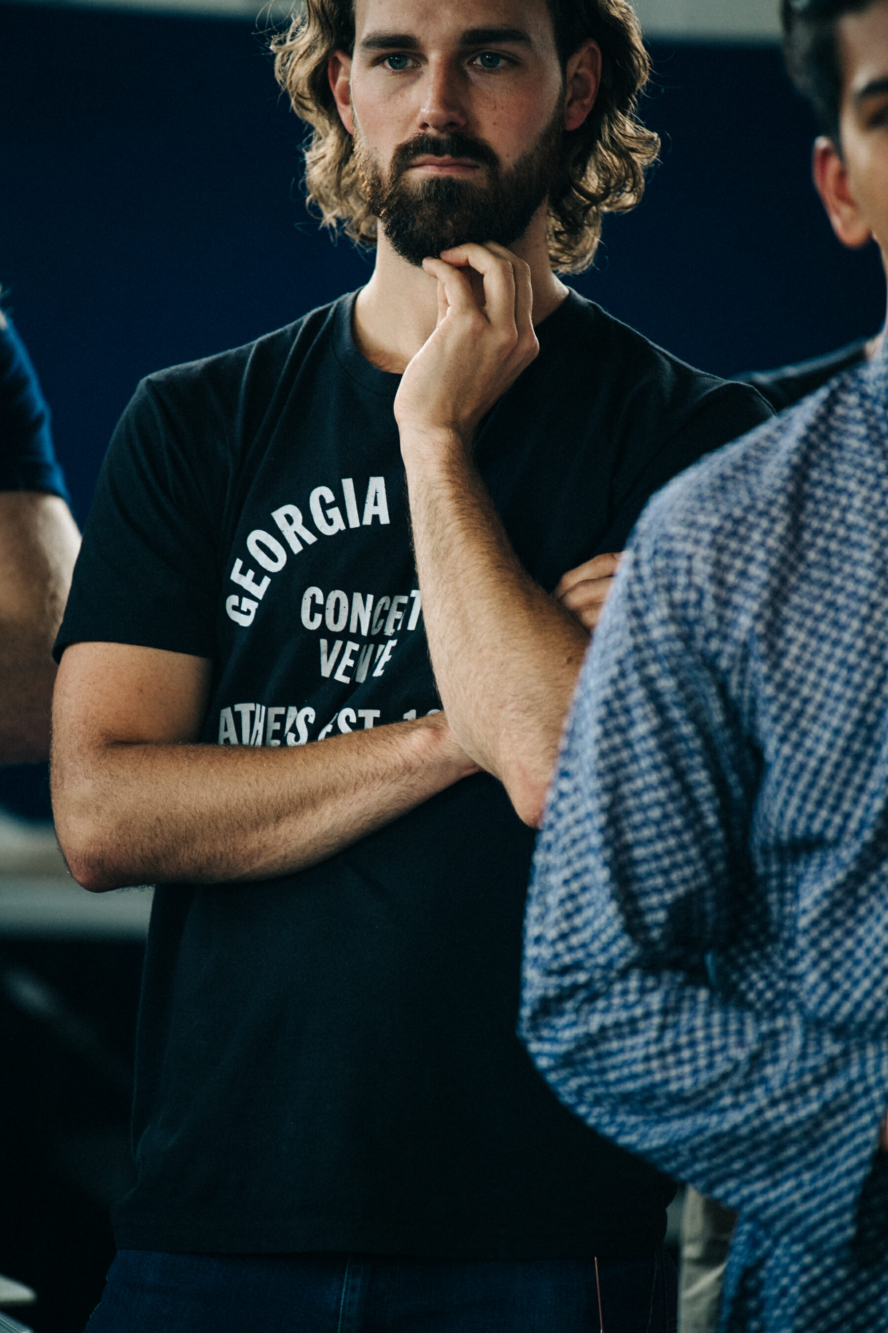 Backstage at Billy Reid show 2019