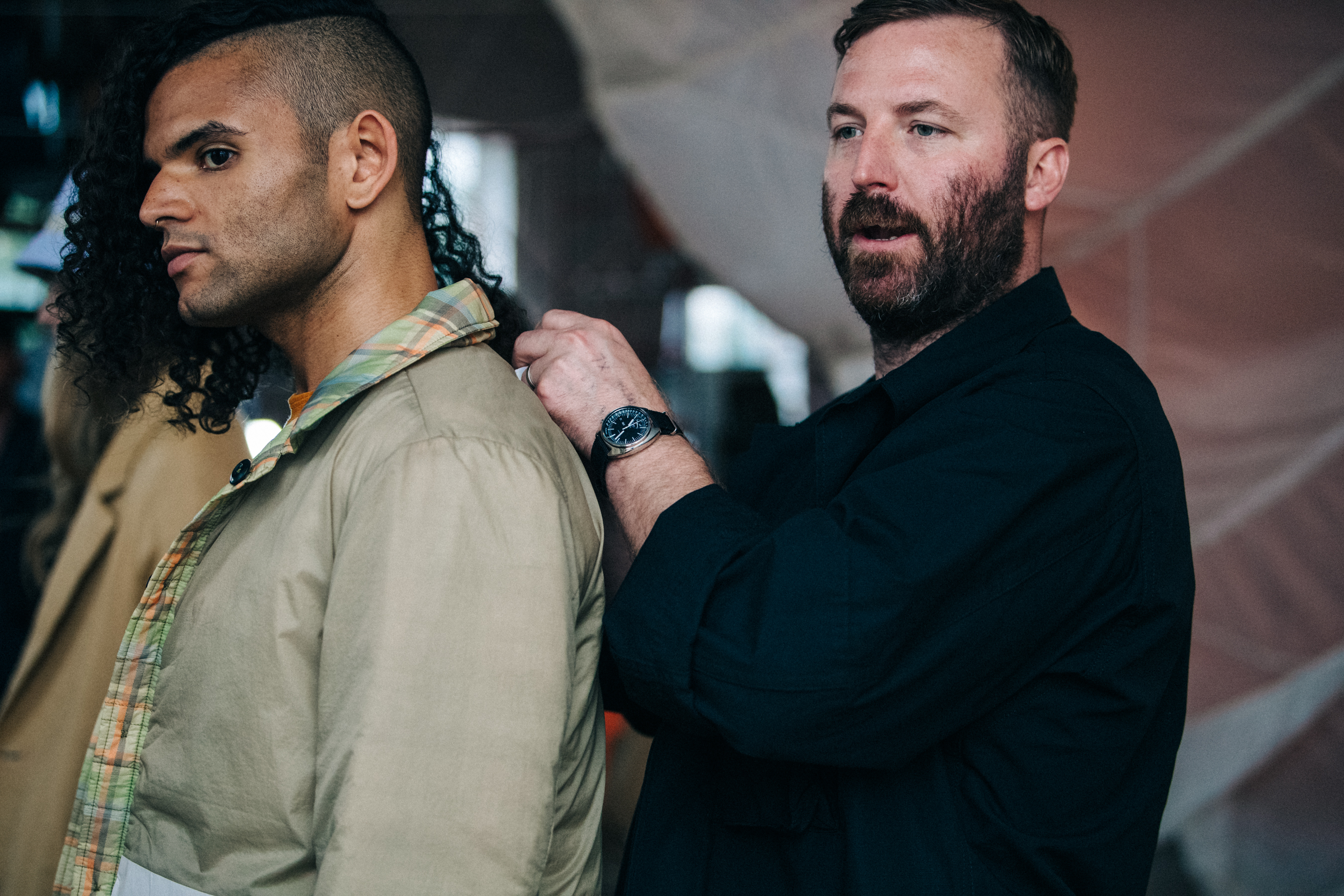 Backstage at Billy Reid show 2019