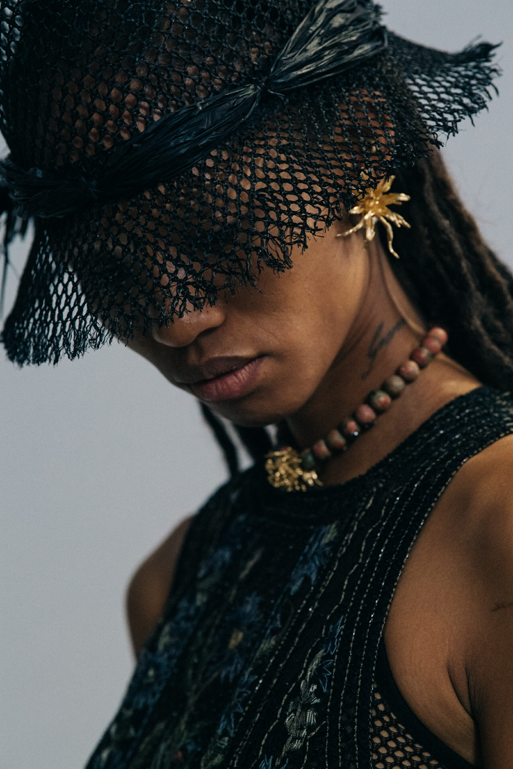 Adesuwa Aighewi backstage at Christian Dior