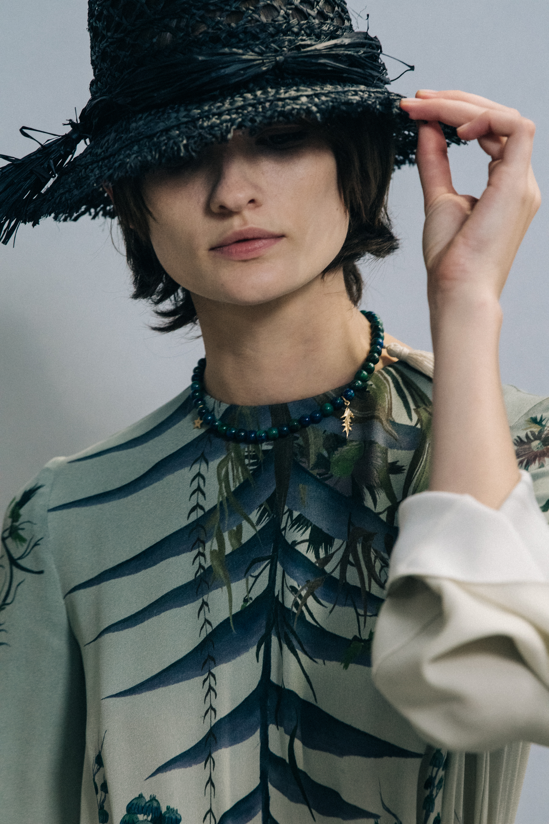 Lara Mullen backstage at Christian Dior