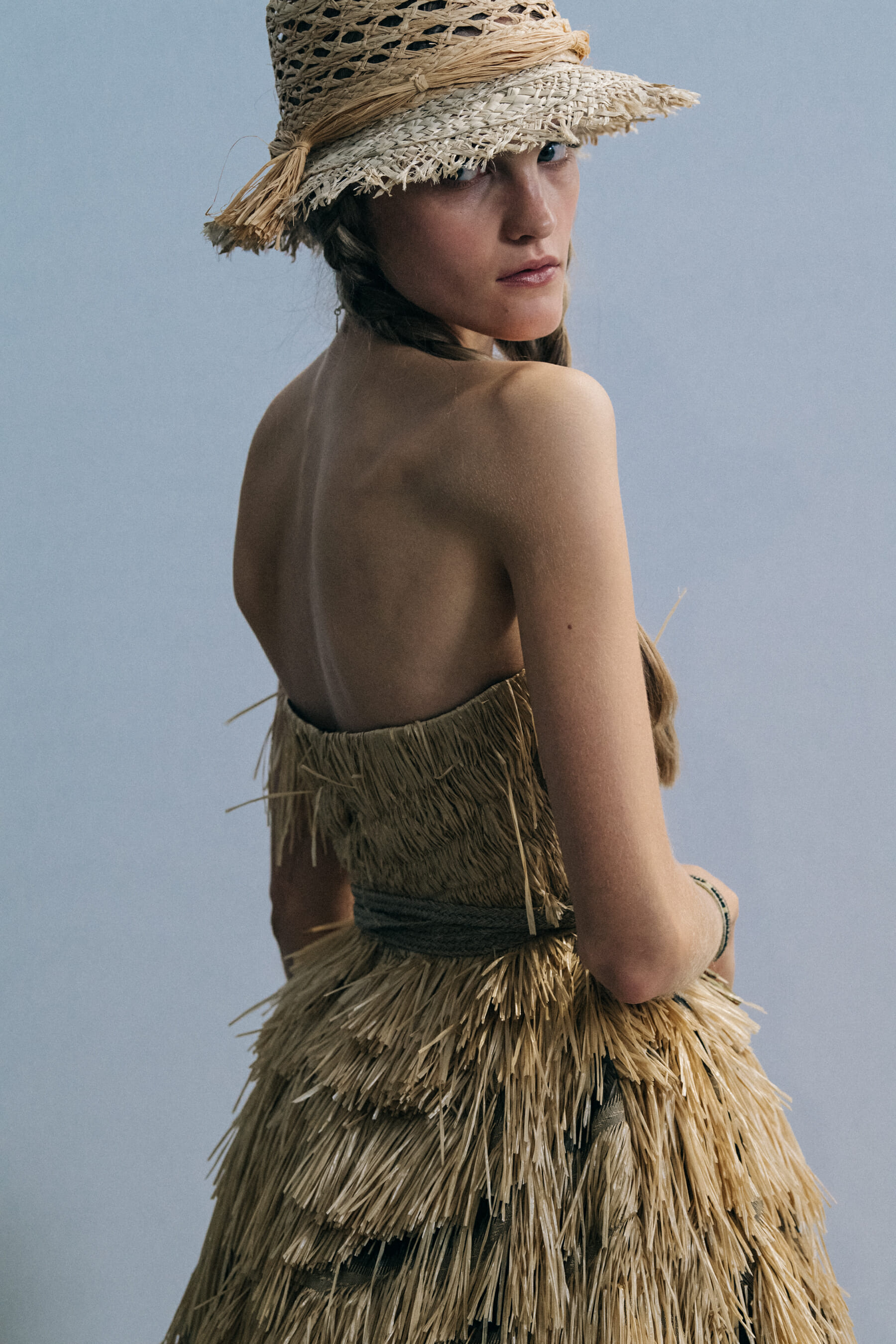 Josefine Lynderup Krogsgaard backstage at Christian Dior