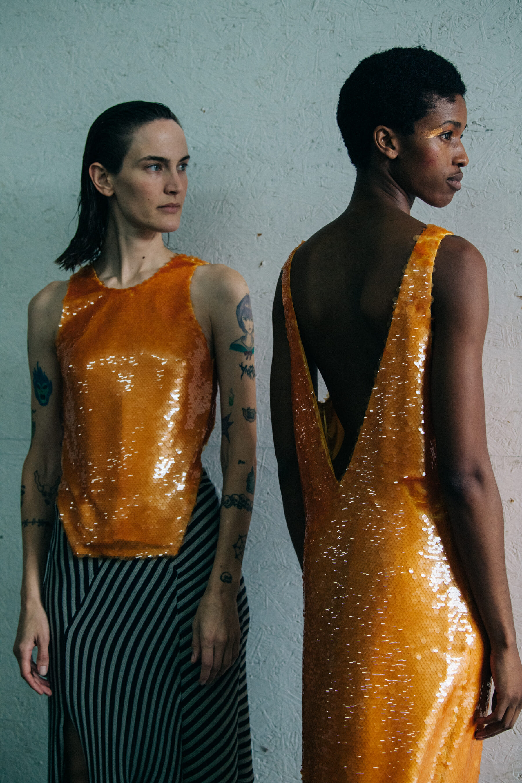 Jane Moseley backstage at Eckhaus Latta