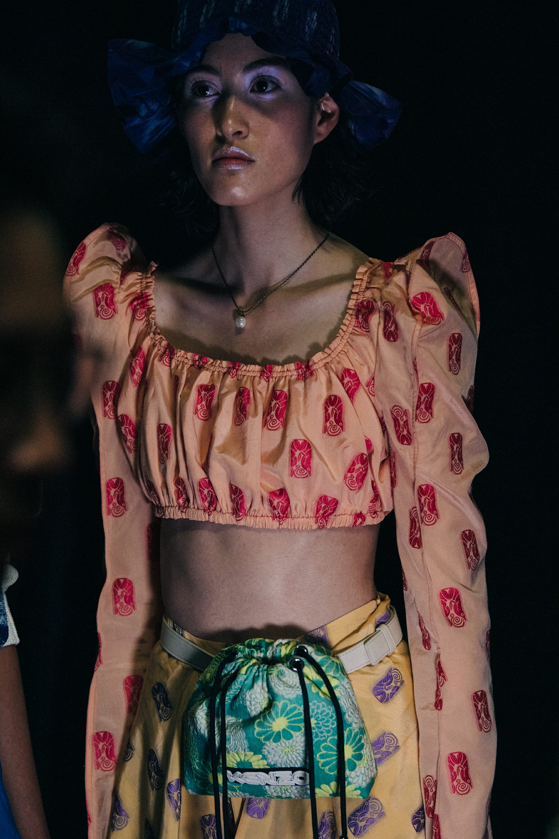 Models wearing colourful outfits at Kenzo