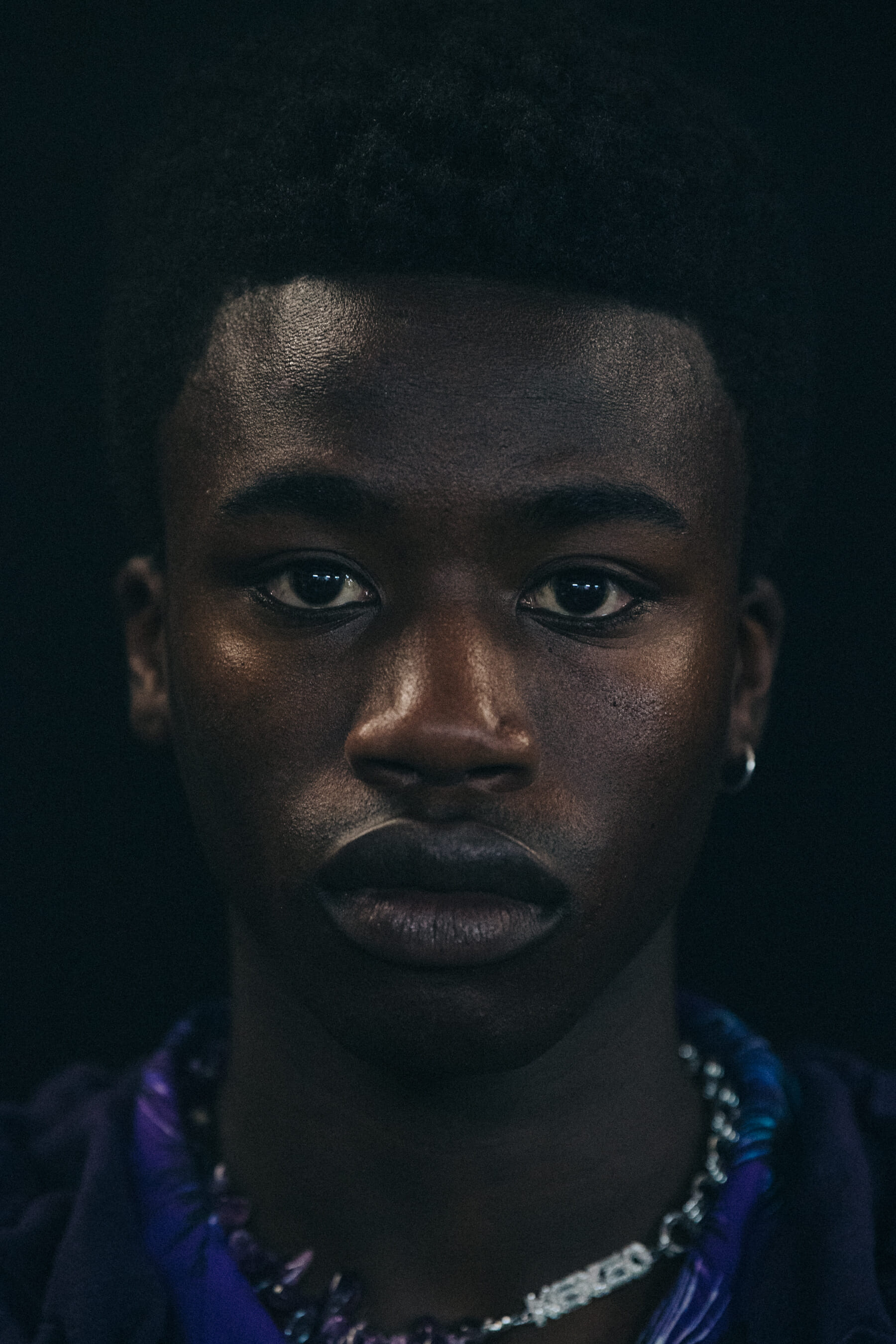 Cheik Tall backstage at Kenzo