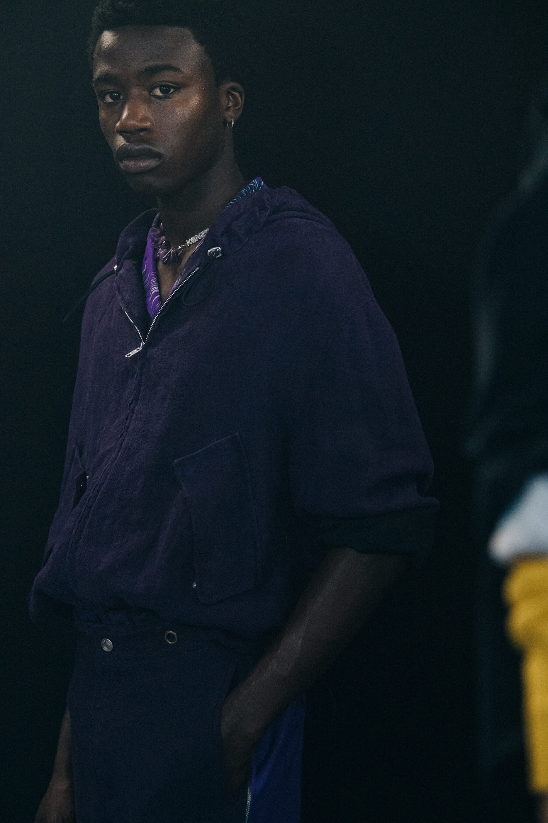 Cheik Tall backstage at Kenzo
