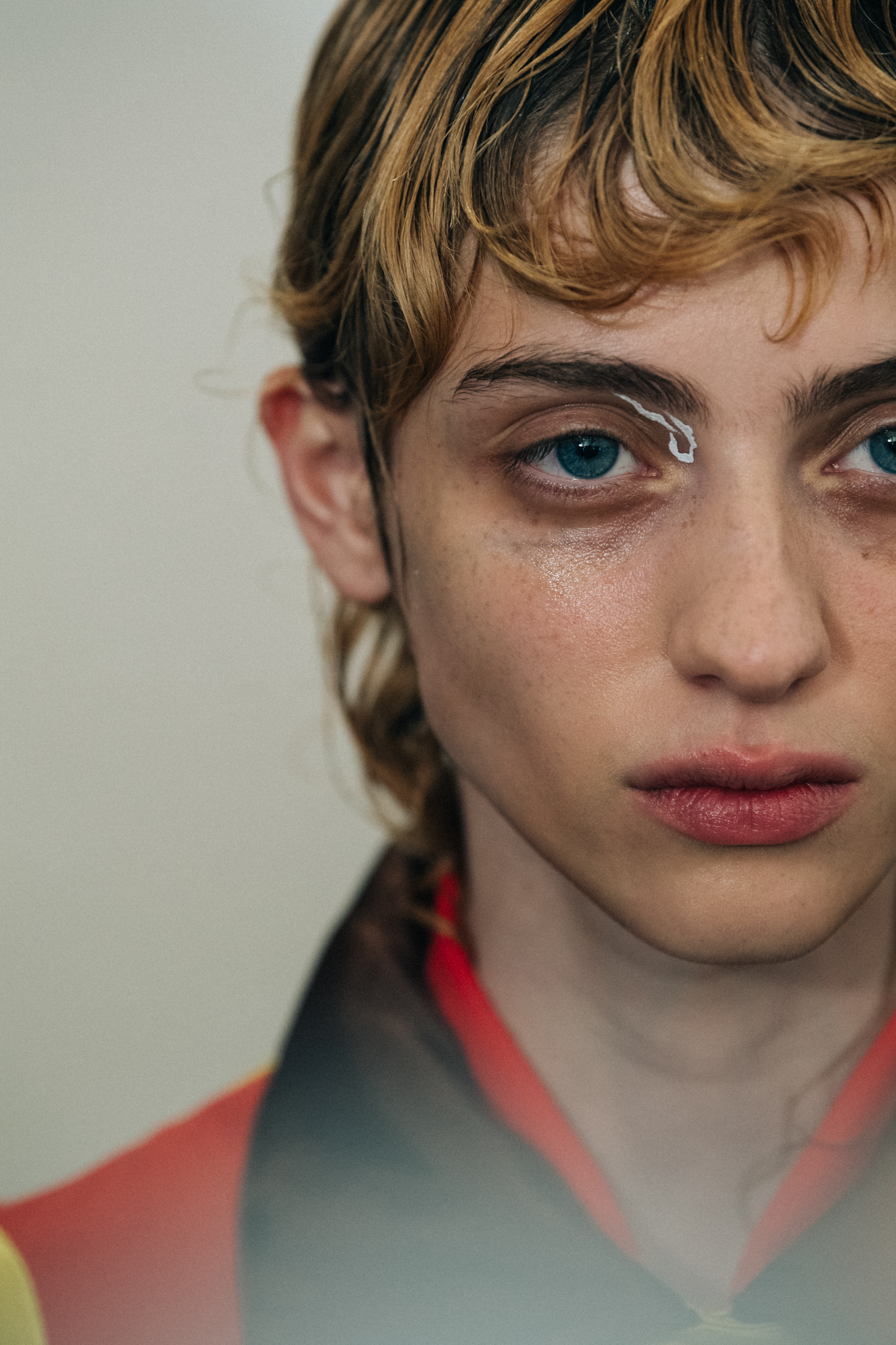 Lika Rigvava backstage at Kiko Kostadinov