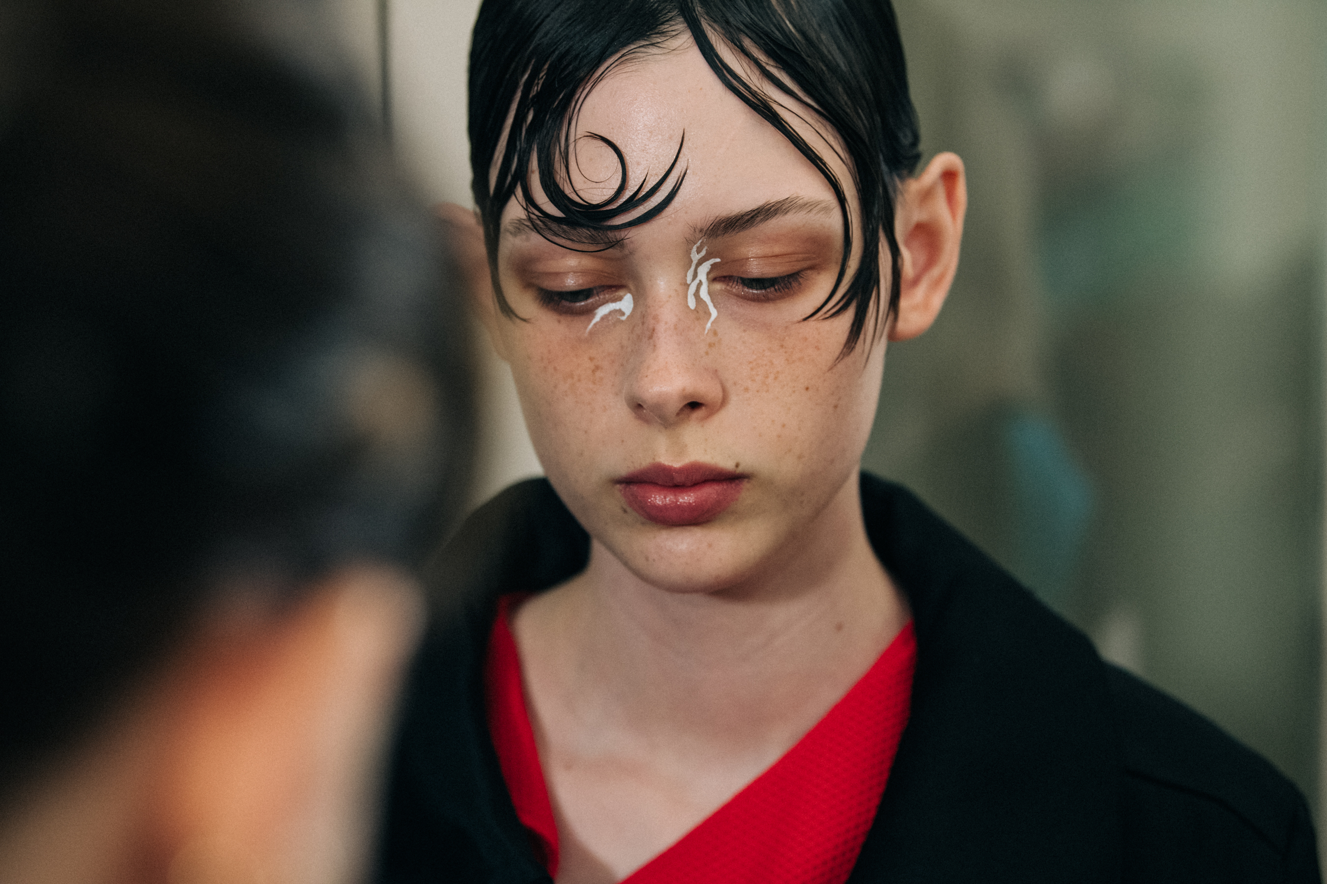 Models in hair and makeup at Kiko Kostadinov