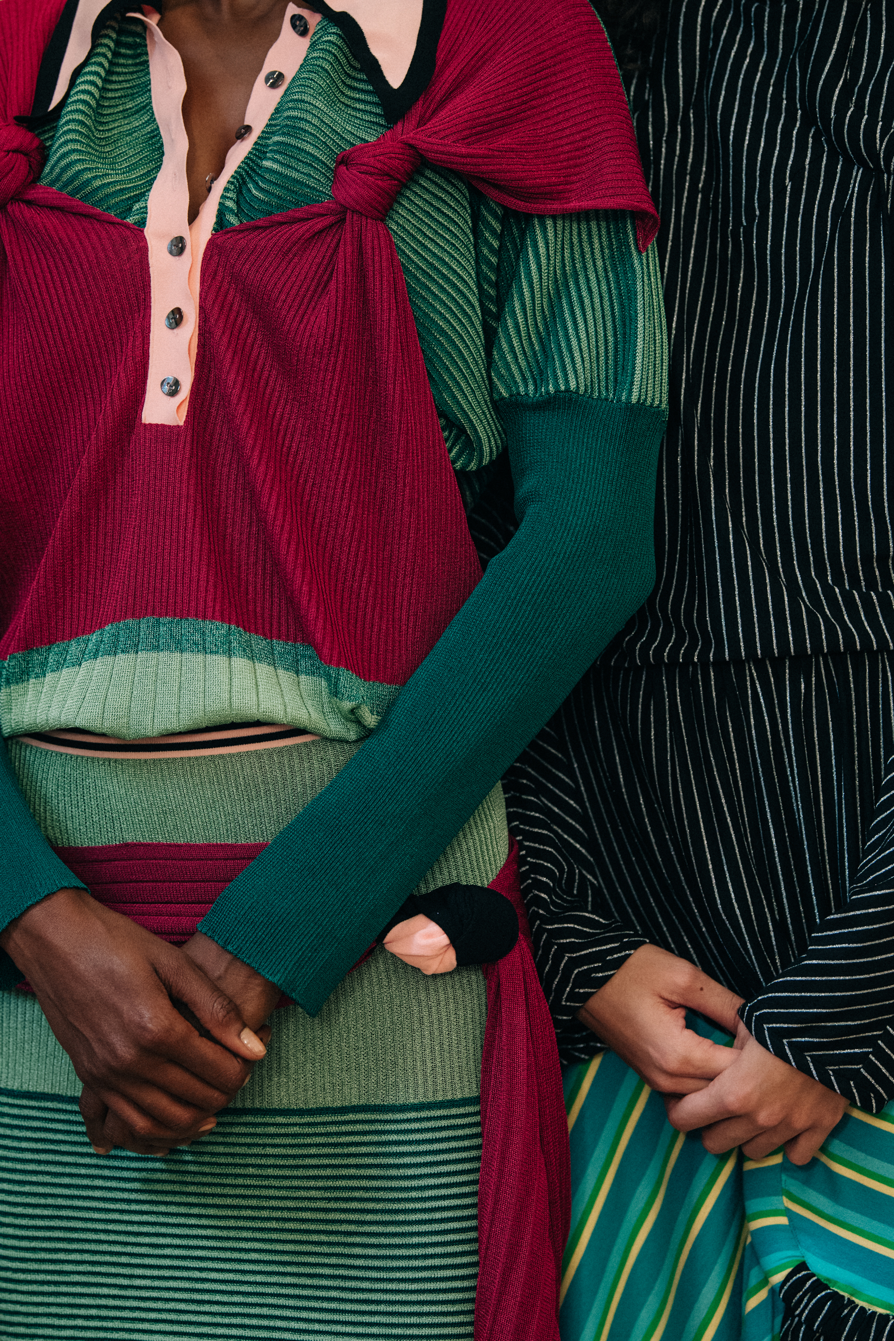 Mame Thiane Camara backstage at Kiko Kostadinov