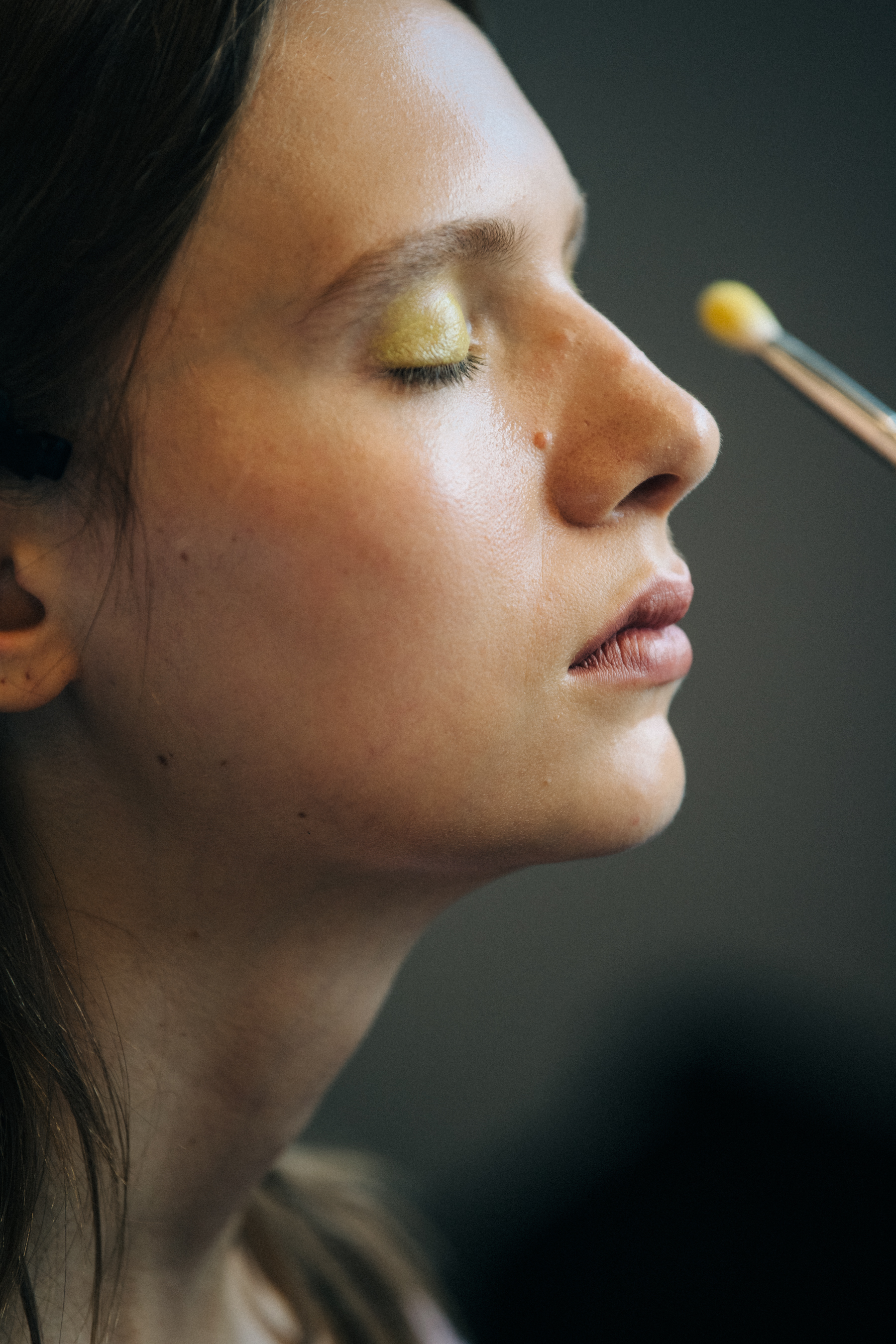 Sasha Frolova backstage at Mansur Gavriel