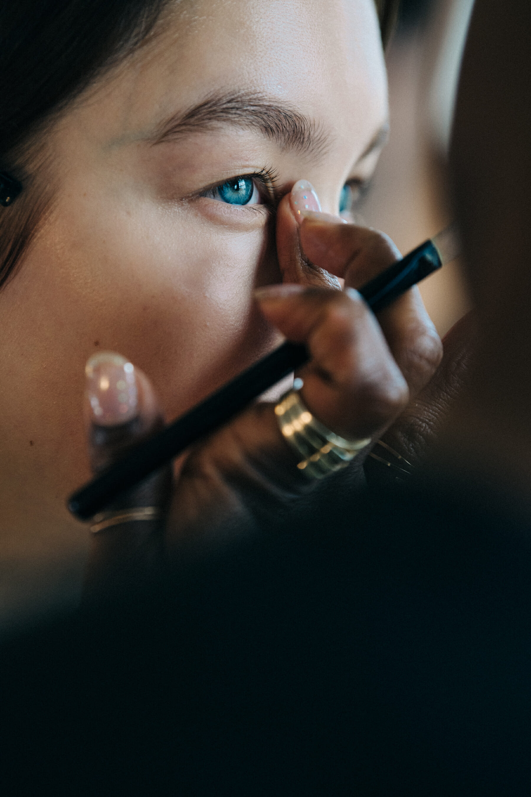 Nastya Cherkasova backstage at Mansur Gavriel