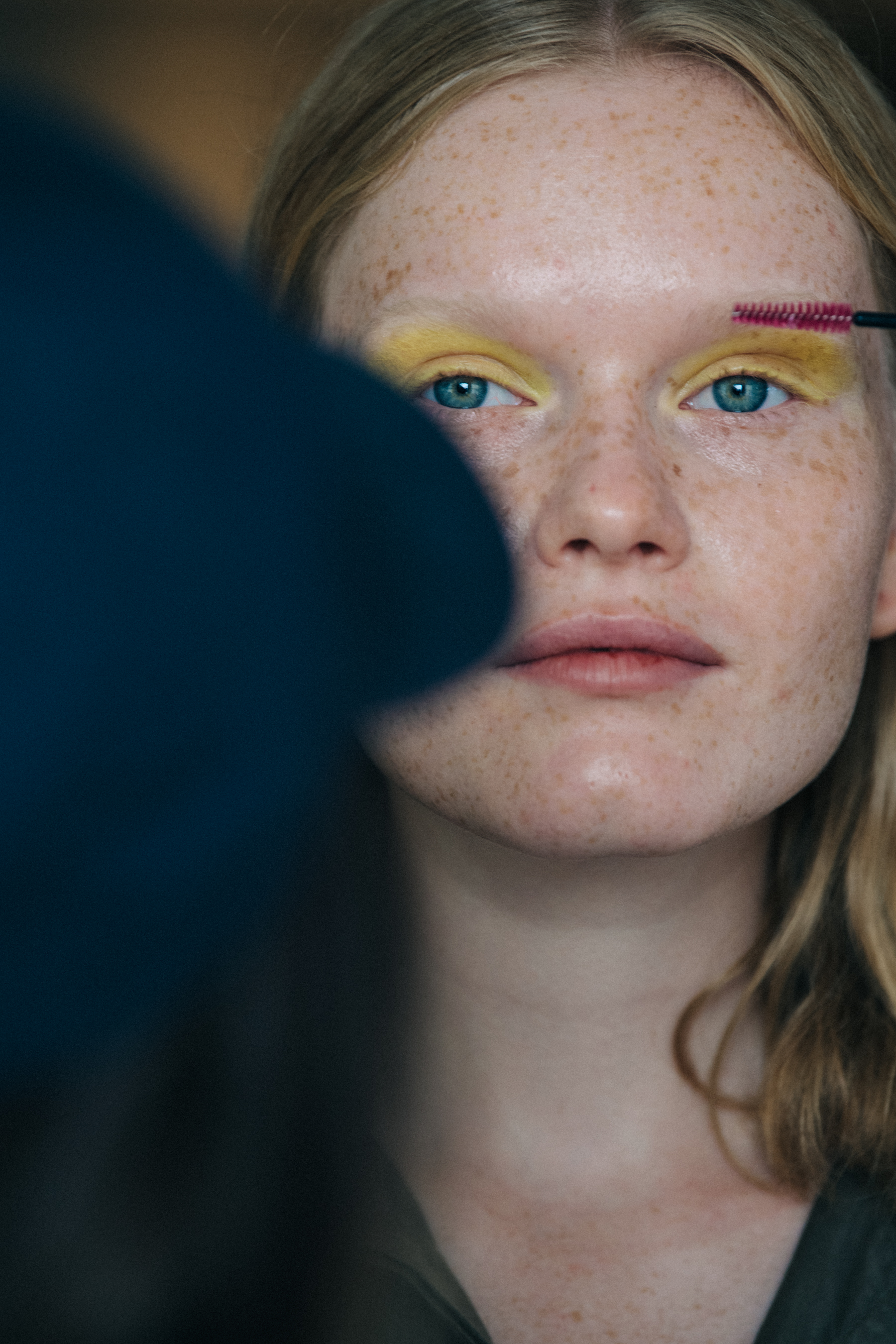 Lara Khil backstage at Mansur Gavriel
