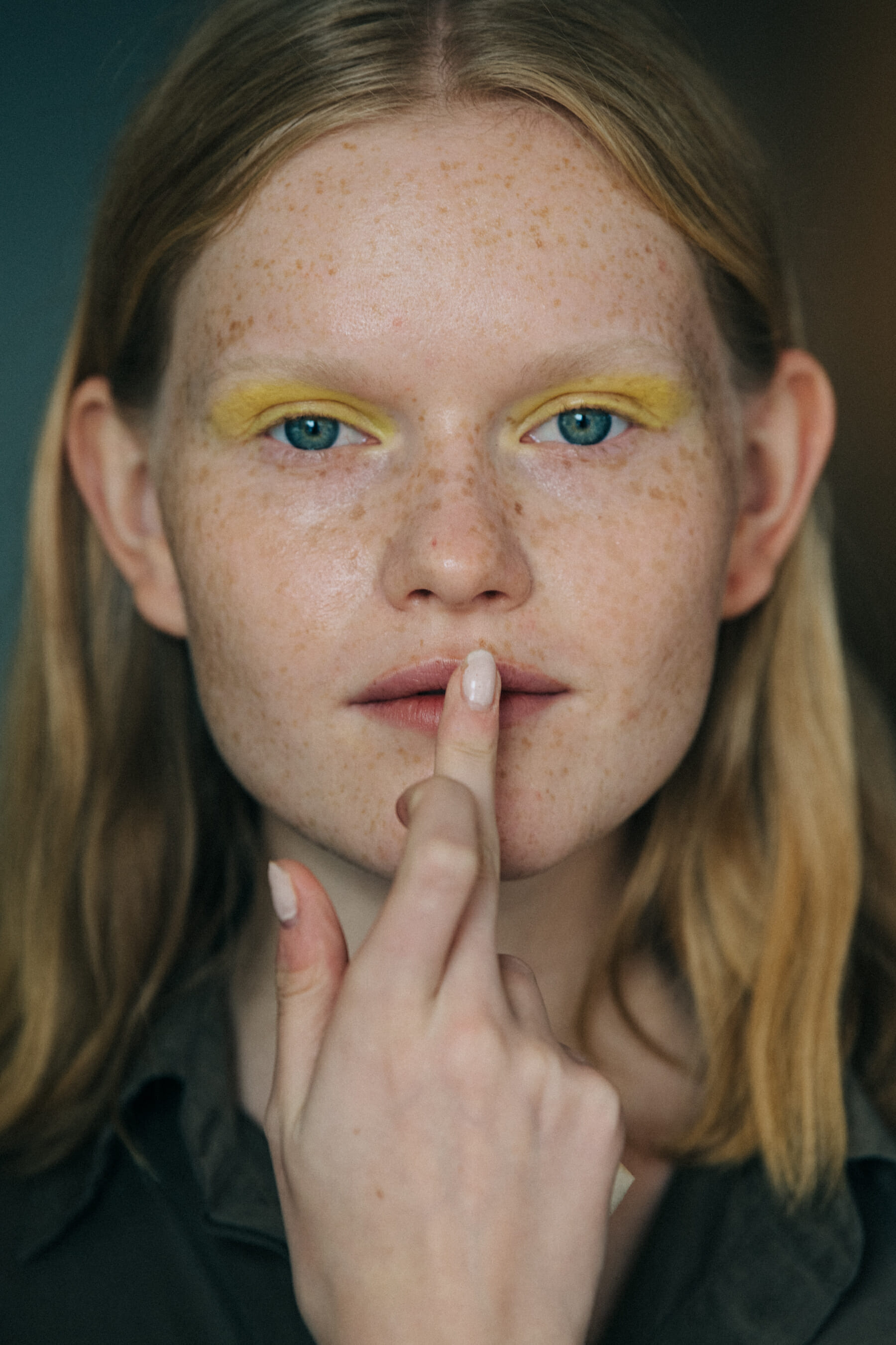 Lara Khil backstage at Mansur Gavriel