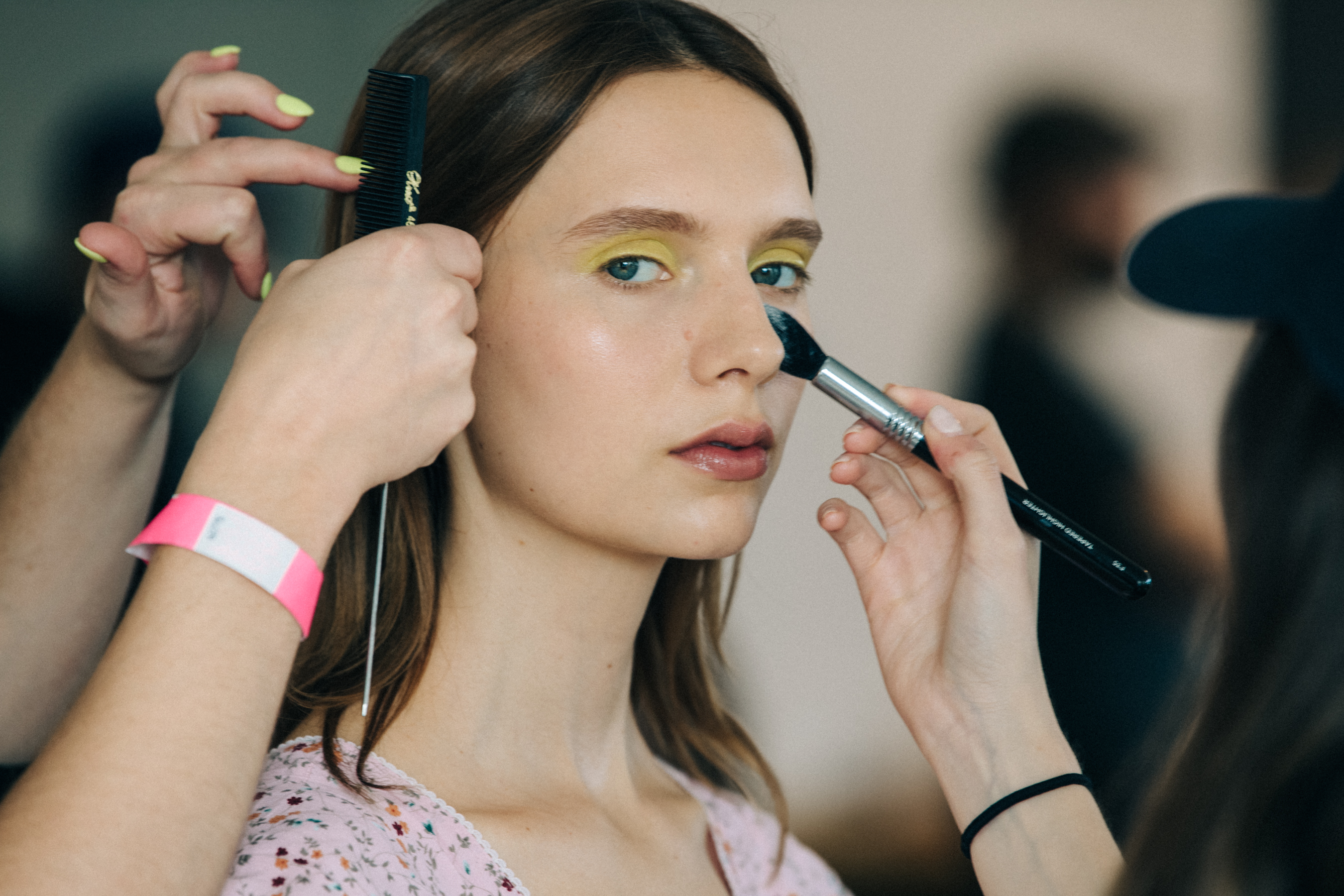 Sasha Frolova backstage at Mansur Gavriel