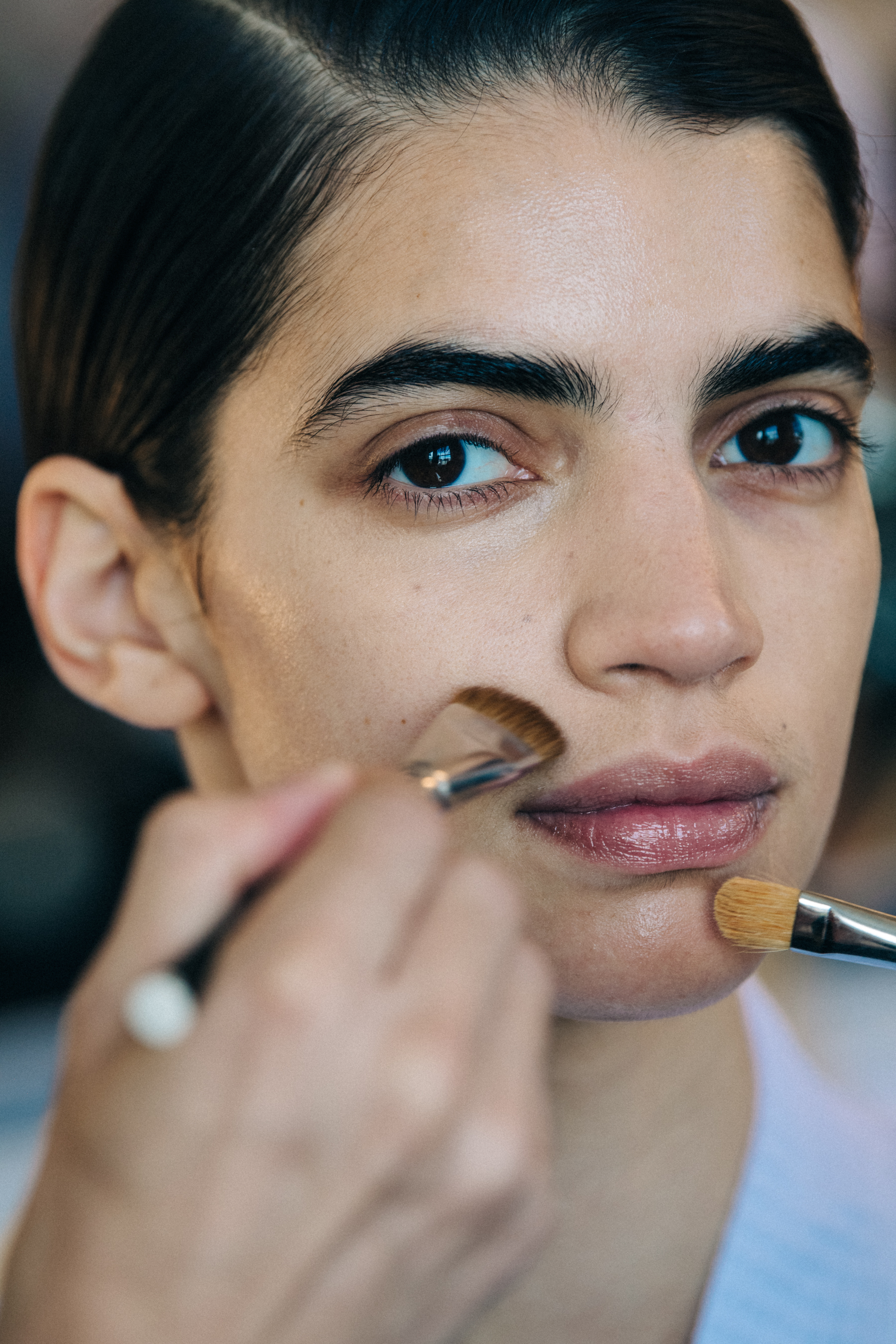 Irene Guarenas backstage at Mansur Gavriel