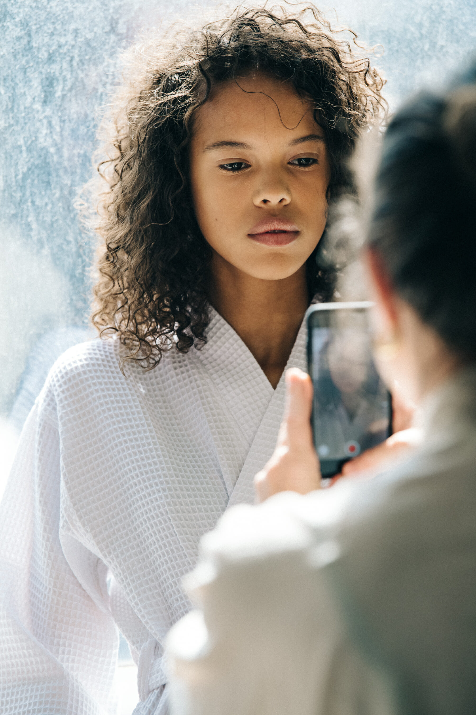Amandine Pouilly backstage at Mansur Gavriel