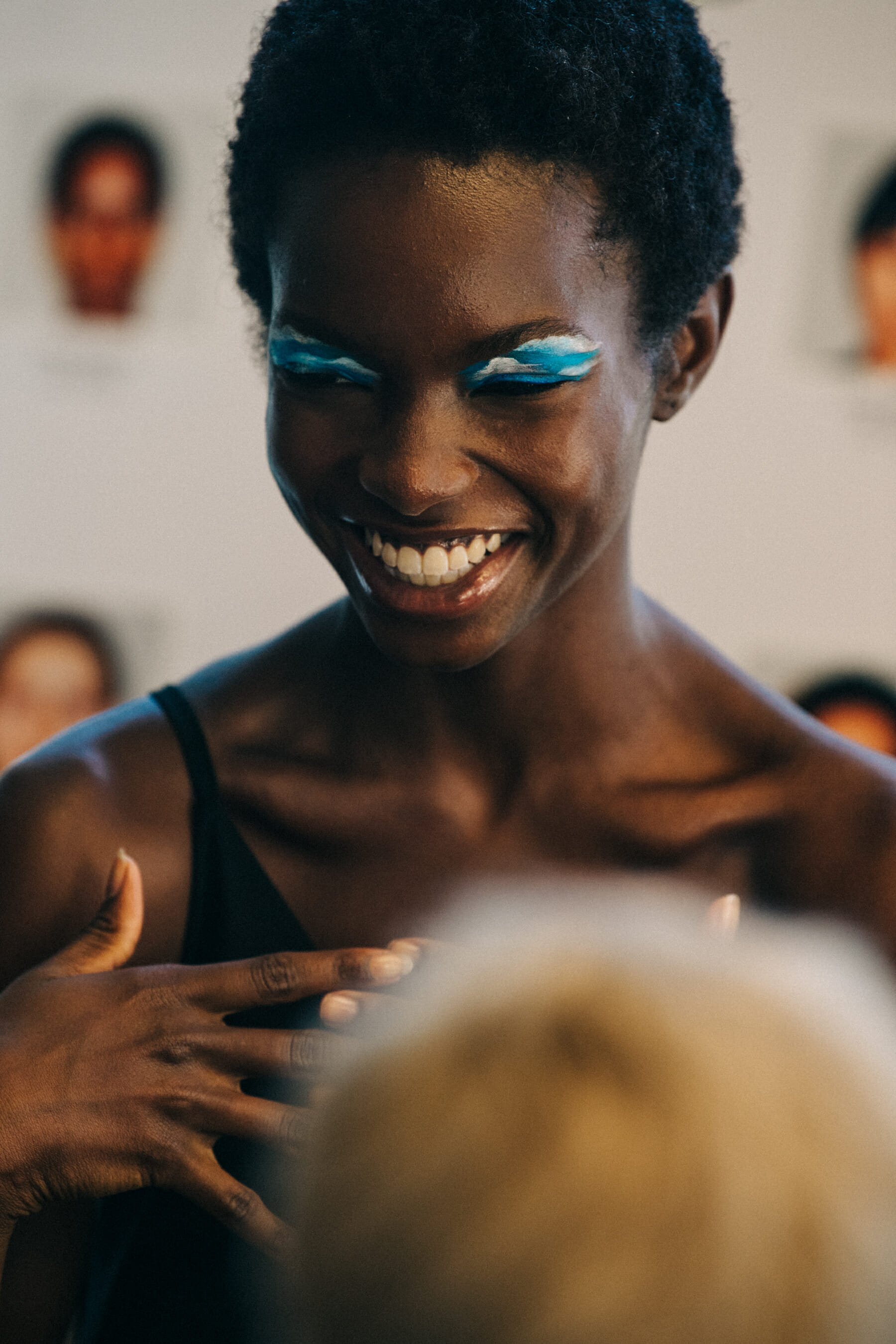 Vaquel Tyies backstage at Mansur Gavriel
