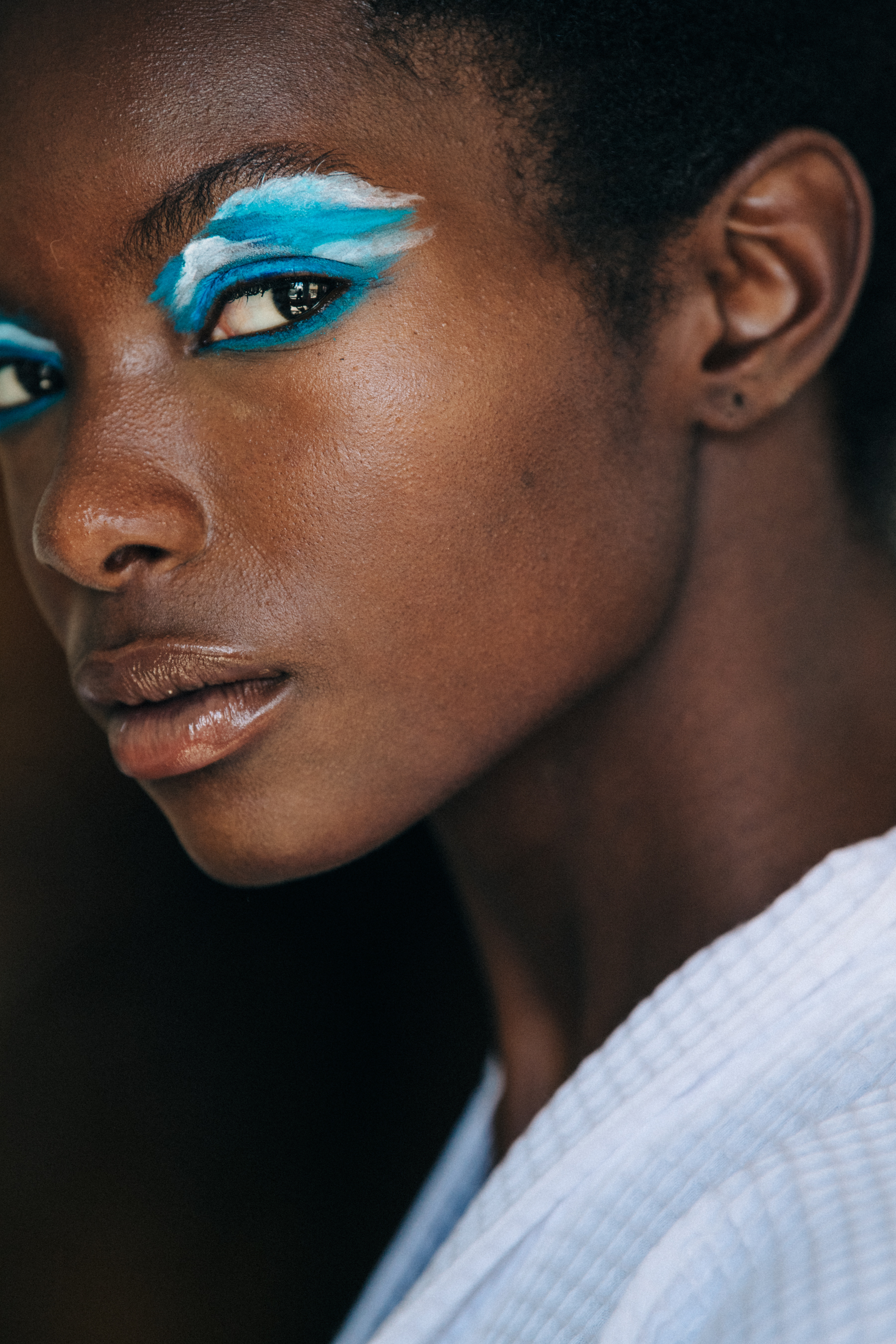 Vaquel Tyies backstage at Mansur Gavriel