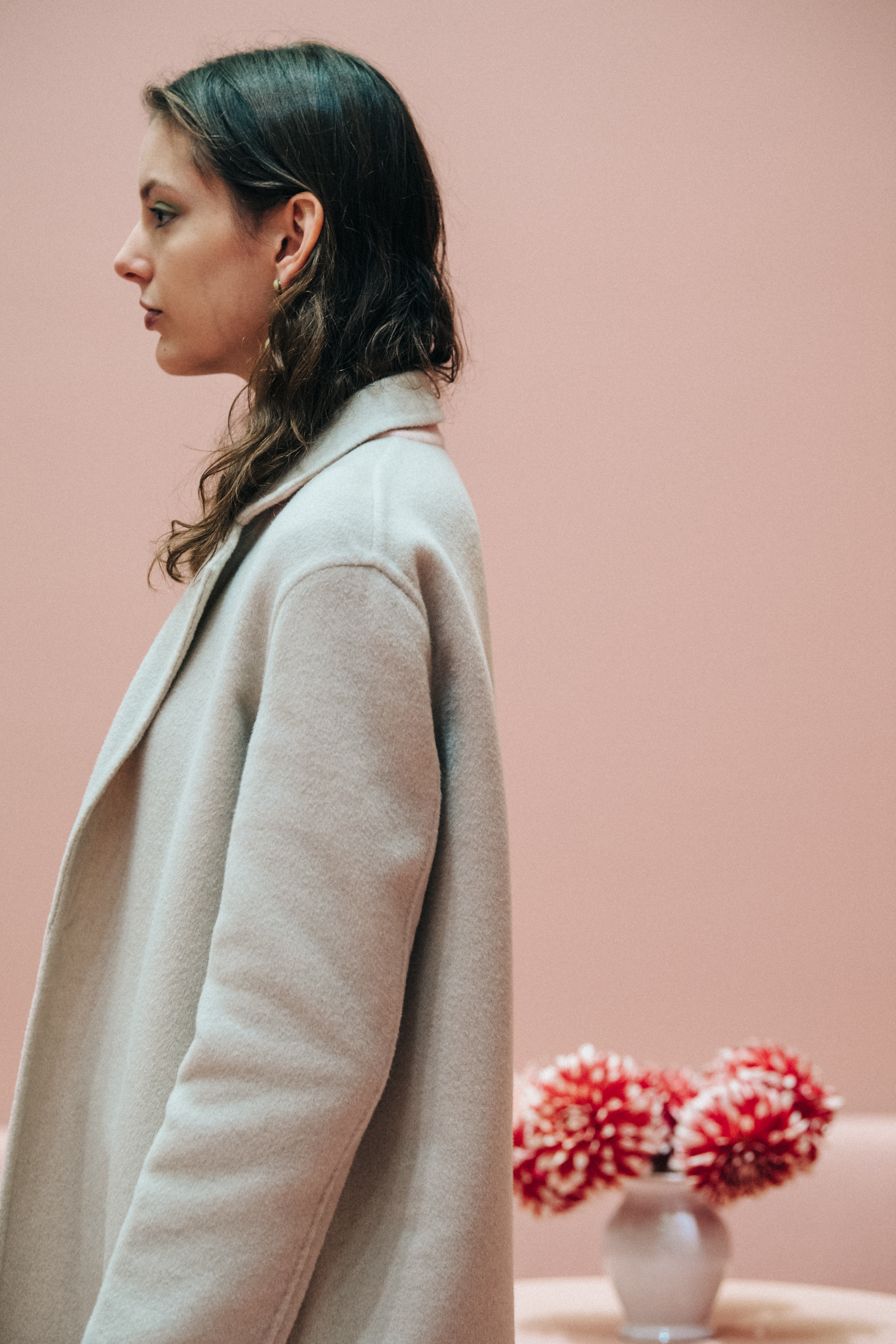 Caroline Reagan backstage at Mansur Gavriel