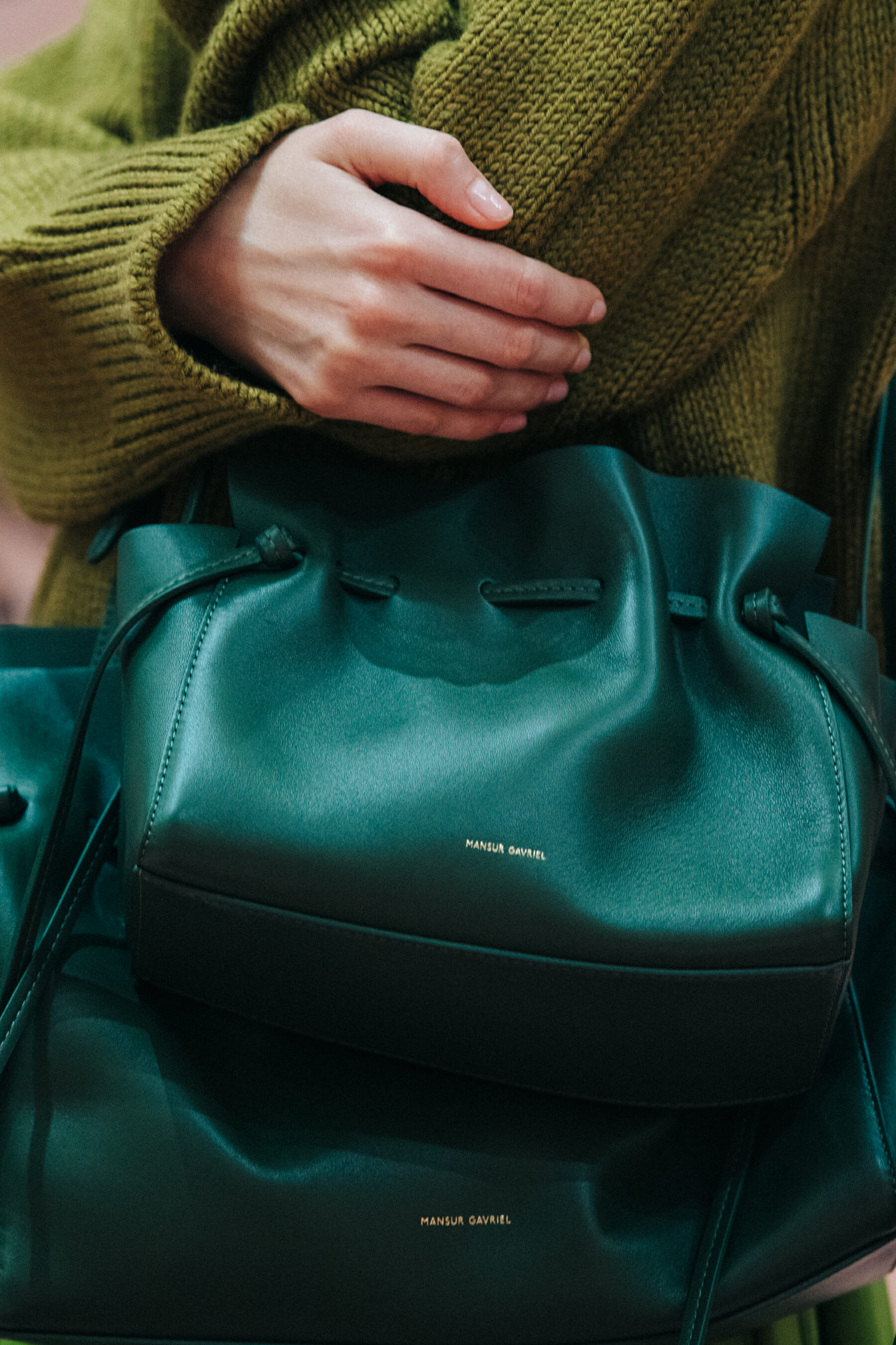 Nastya Cherkasova backstage at Mansur Gavriel