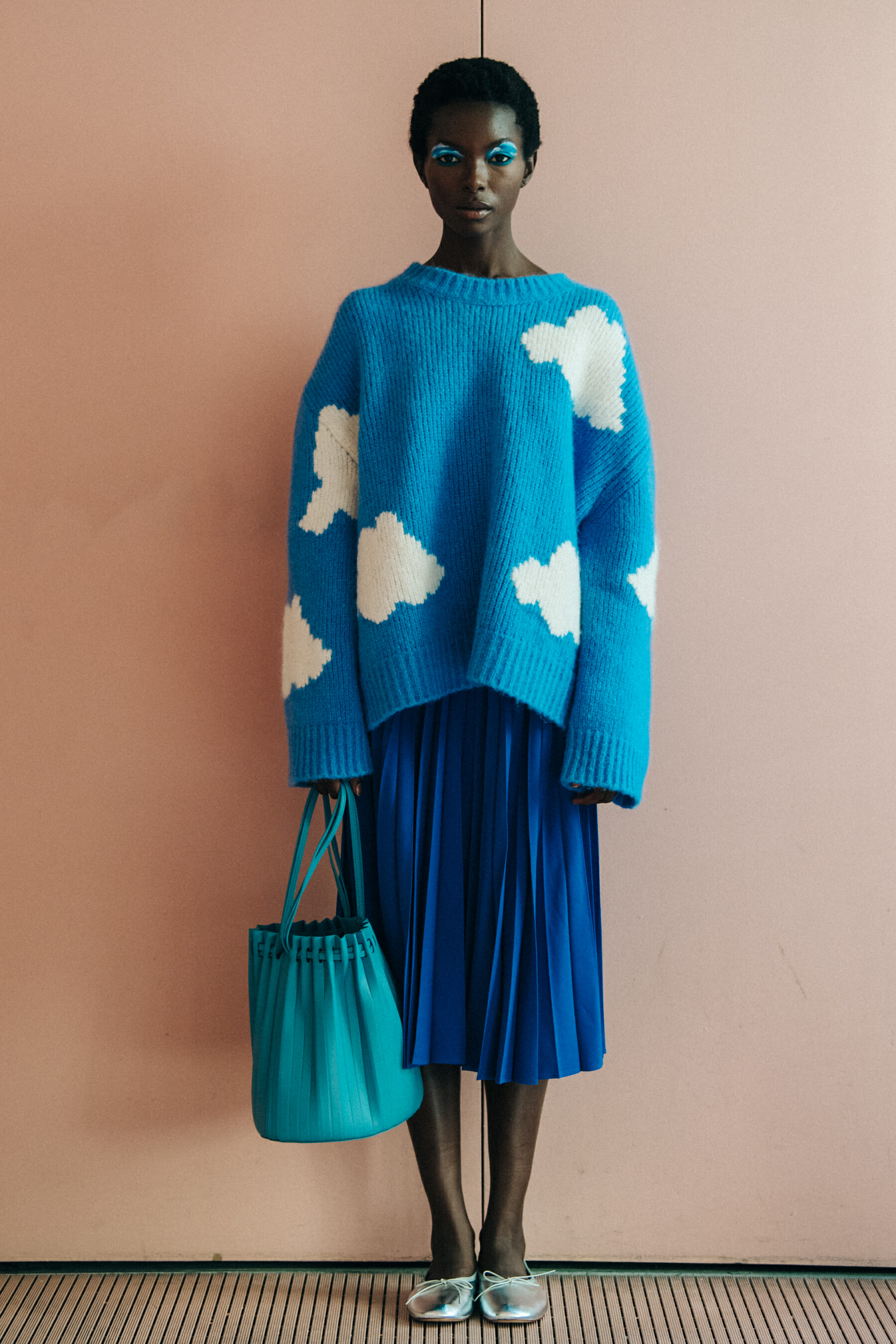 Vaquel Tyies backstage at Mansur Gavriel