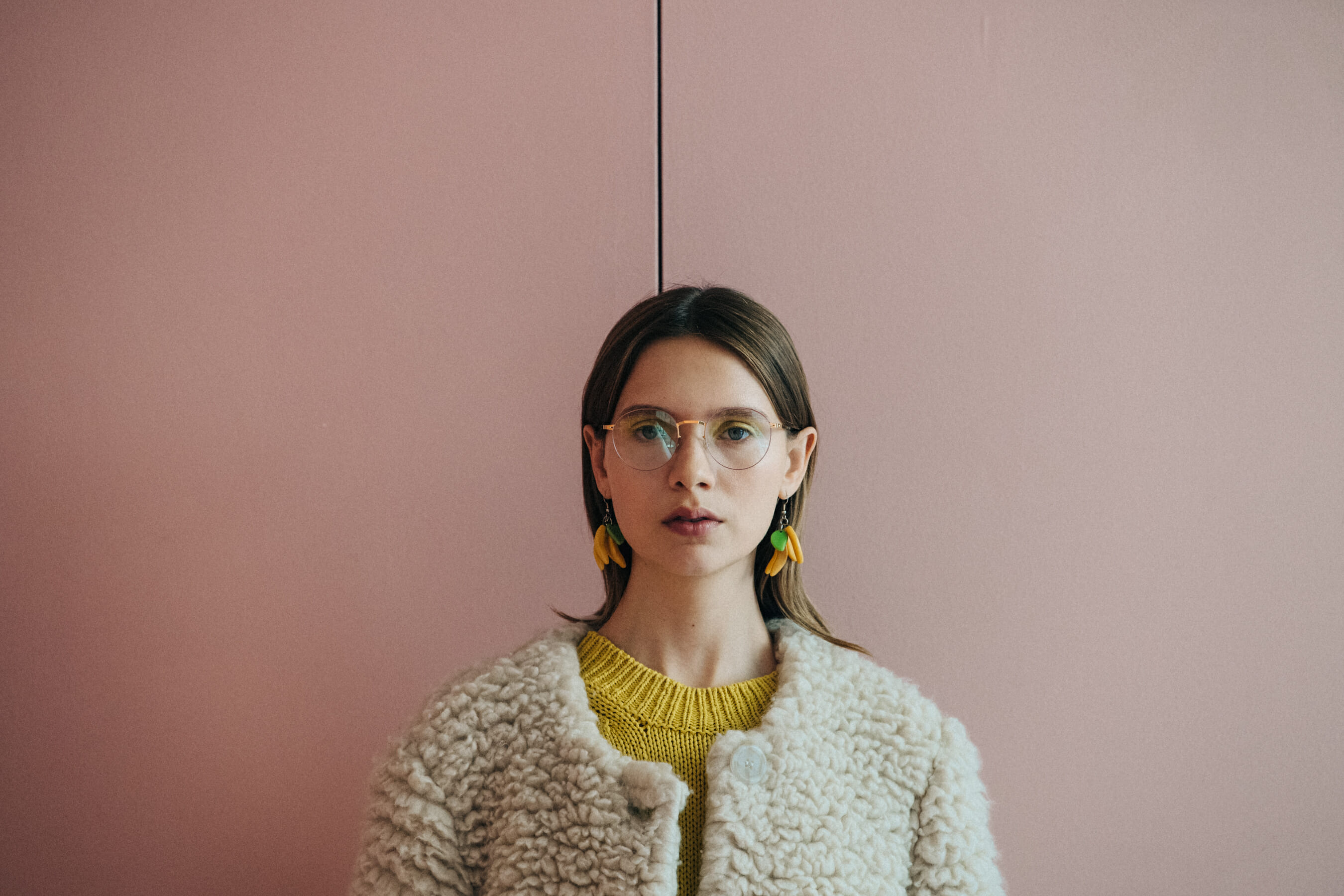 Sasha Frolova backstage at Mansur Gavriel